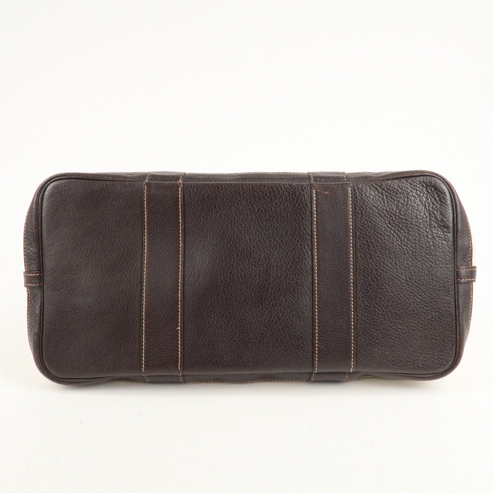 HERMES Toile Ash Leather Garden Party I Stamped (around 2005) Used