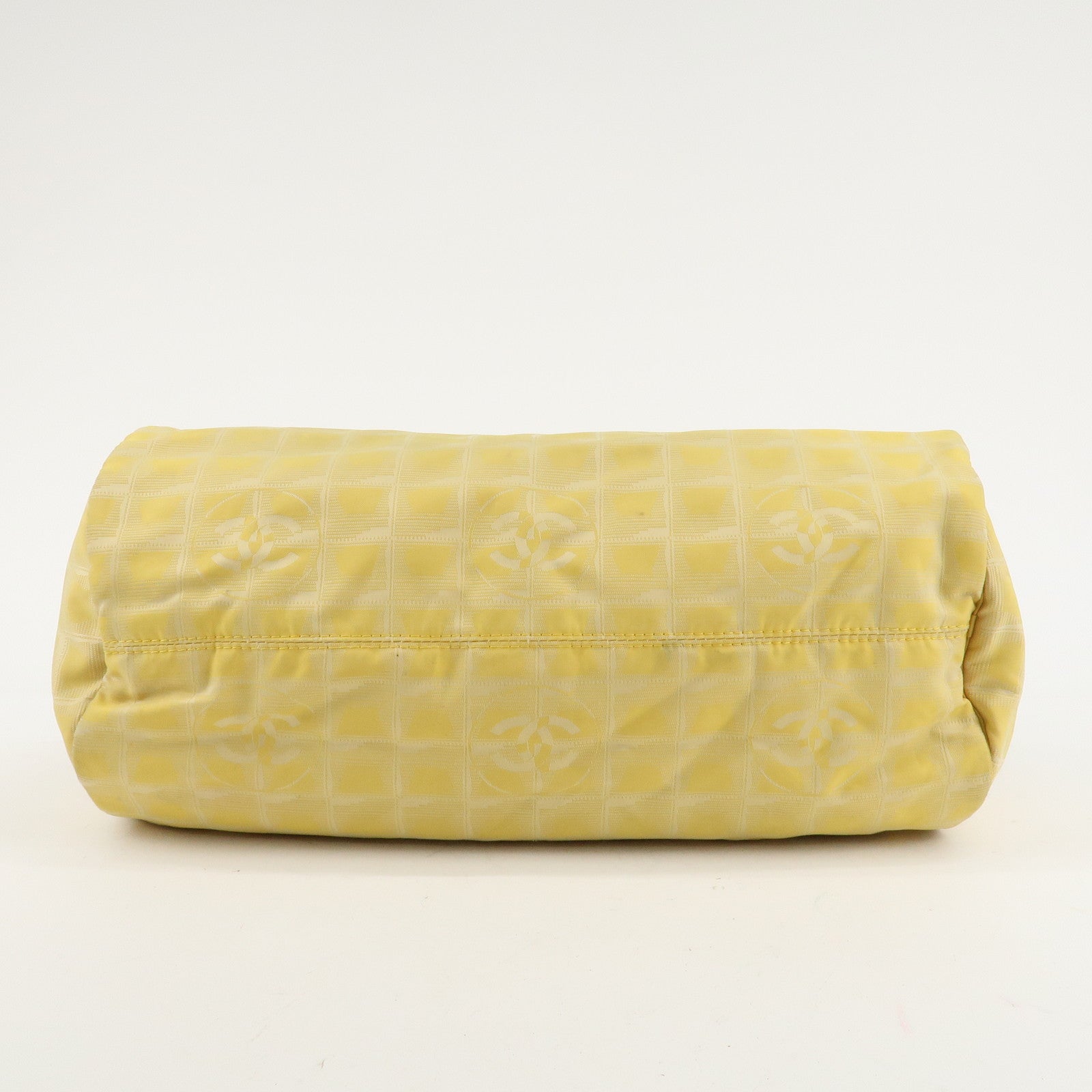 CHANEL New Travel Line Nylon Jacquard Leather Boston Bag A17669 Used