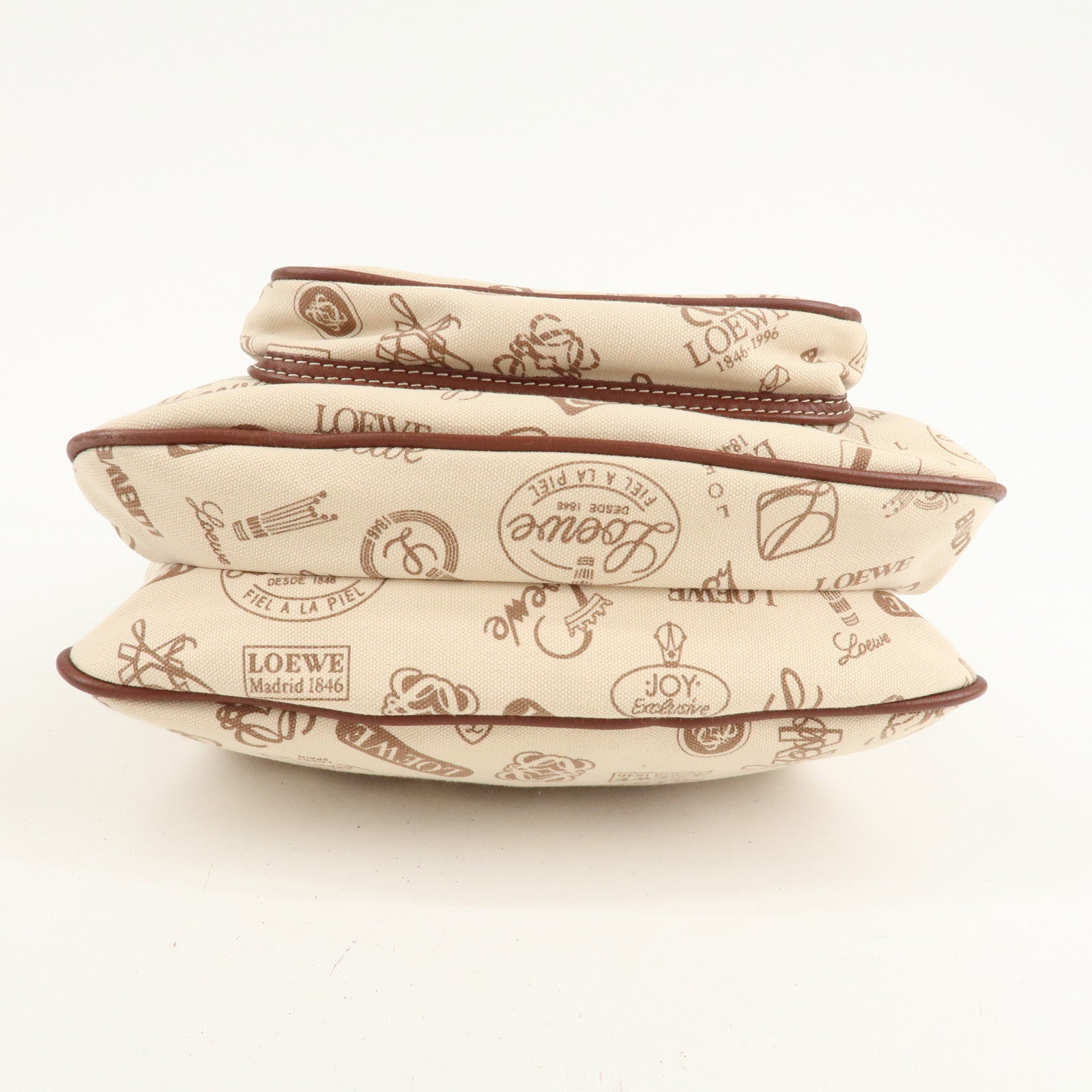 LOEWE Anagram Canvas Leather Suede Shoulder Bag 160th Anniversary Used