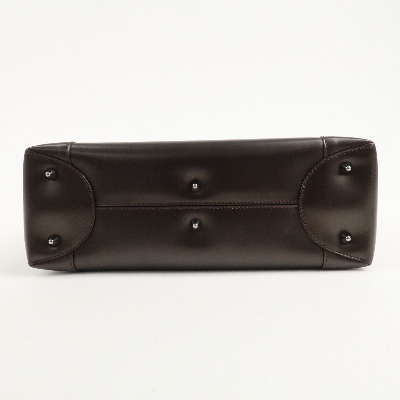 Christian Dior Maris Pearl Leather 2way Bag Hand Bag Dark Brown Used