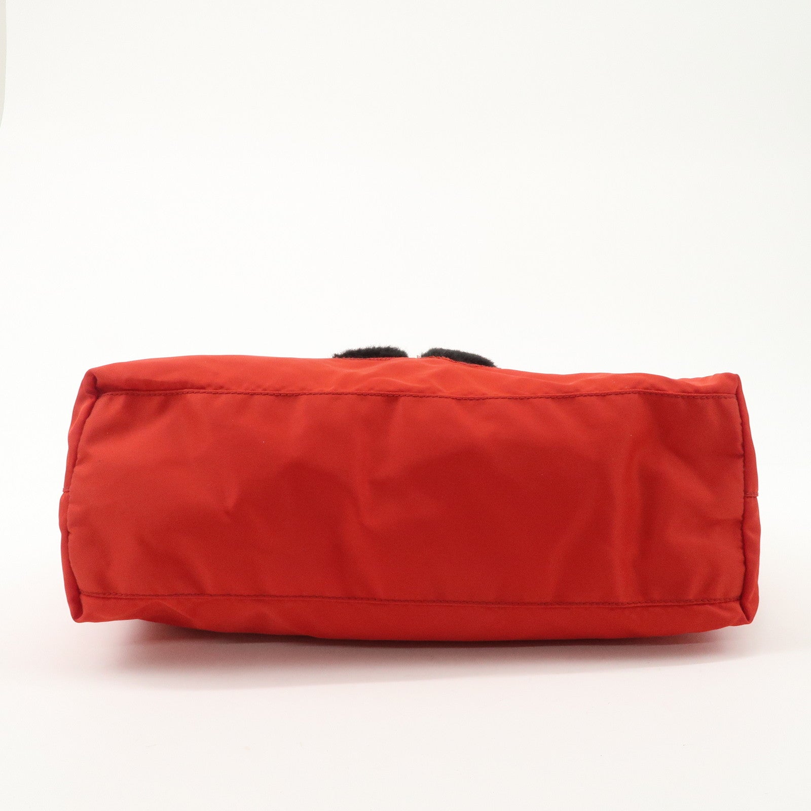 AuthenticPRADA Nylon Leaather Panda Tote Bag Shoudler Bag Red BR4249 Used