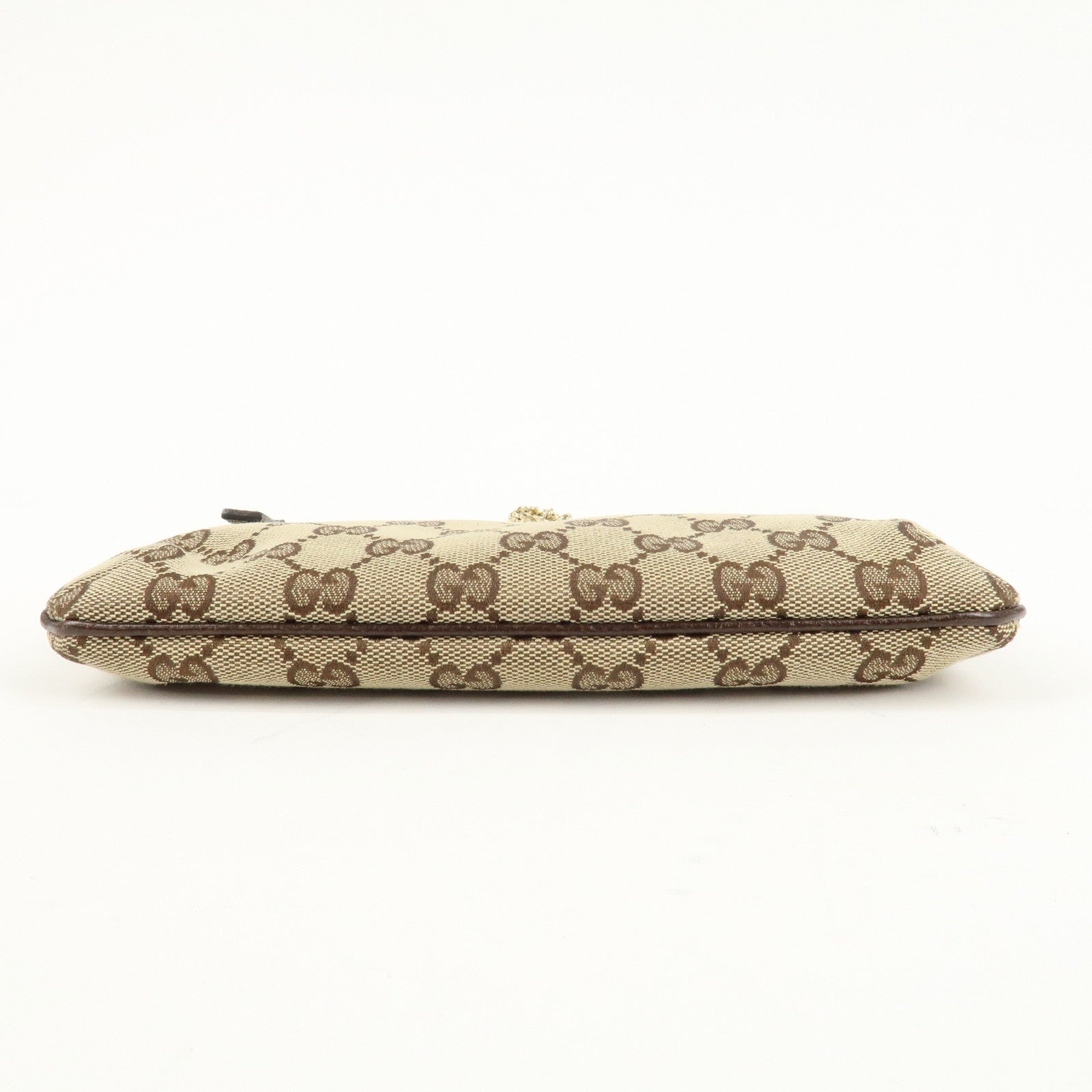 GUCCI GG Canvas Leather Chain Hand Bag 170050 205027 Brown Used
