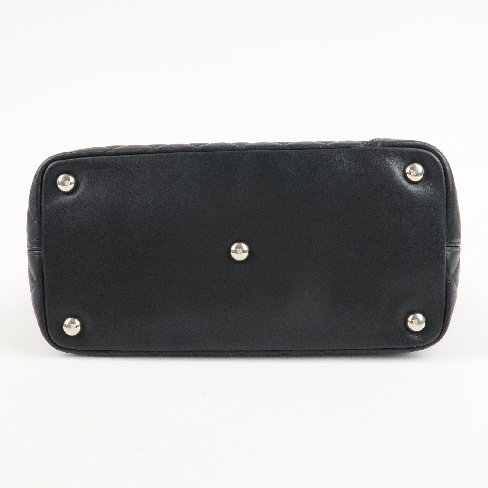 CHANEL Cambon Line Lambskin COCO Mark Large Tote Bag A25169 Used