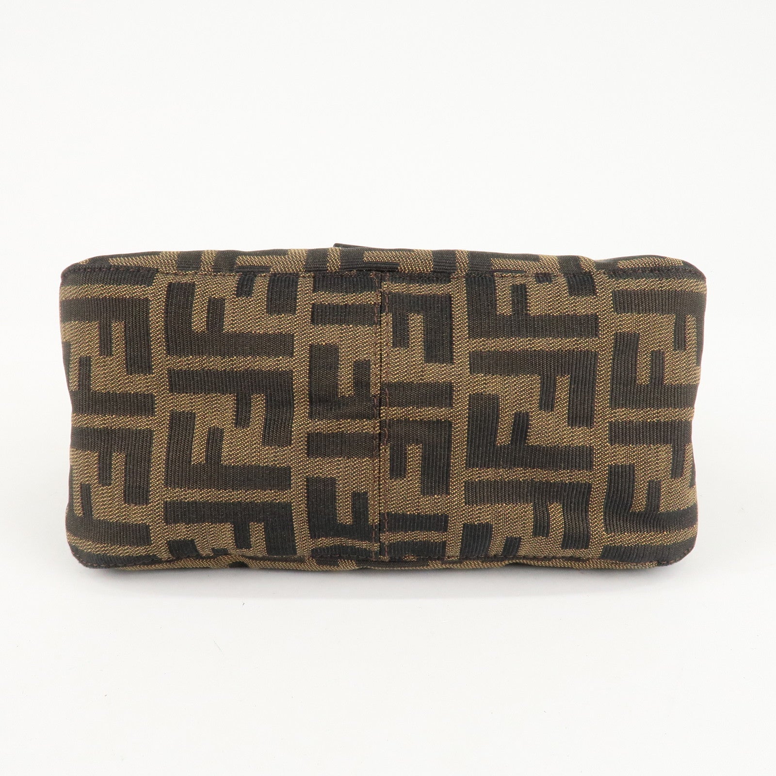 FENDI Mini Mamma Baguette Zucca Shoulder Bag Black Brown 8BR180 Used