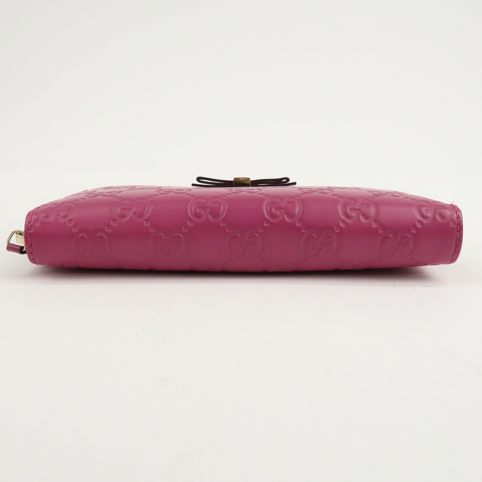 GUCCI Guccissima Interlocking G Round Zipper Wallet Ribbon 388680 Used