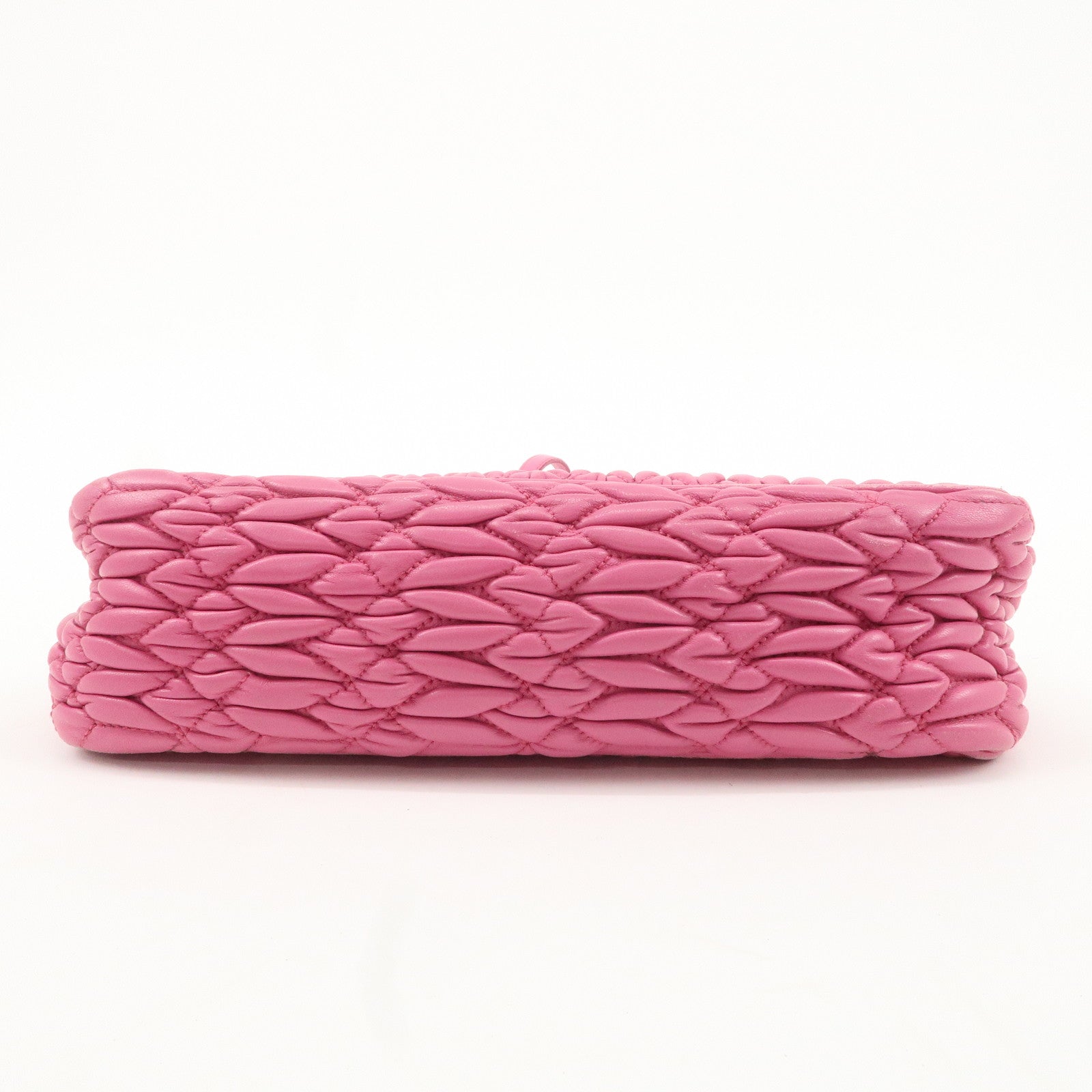 MIU MIU Matelasse Leather Bijou Shoulder Bag Hand Bag Pink Used