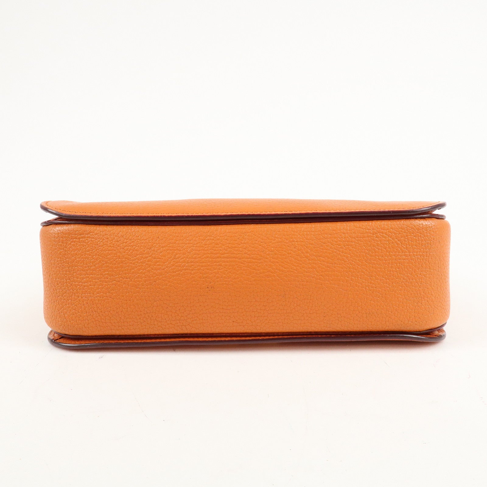 MIU MIU Madras Leather 2WAY Bag Hand Bag Orange RN0799 Used