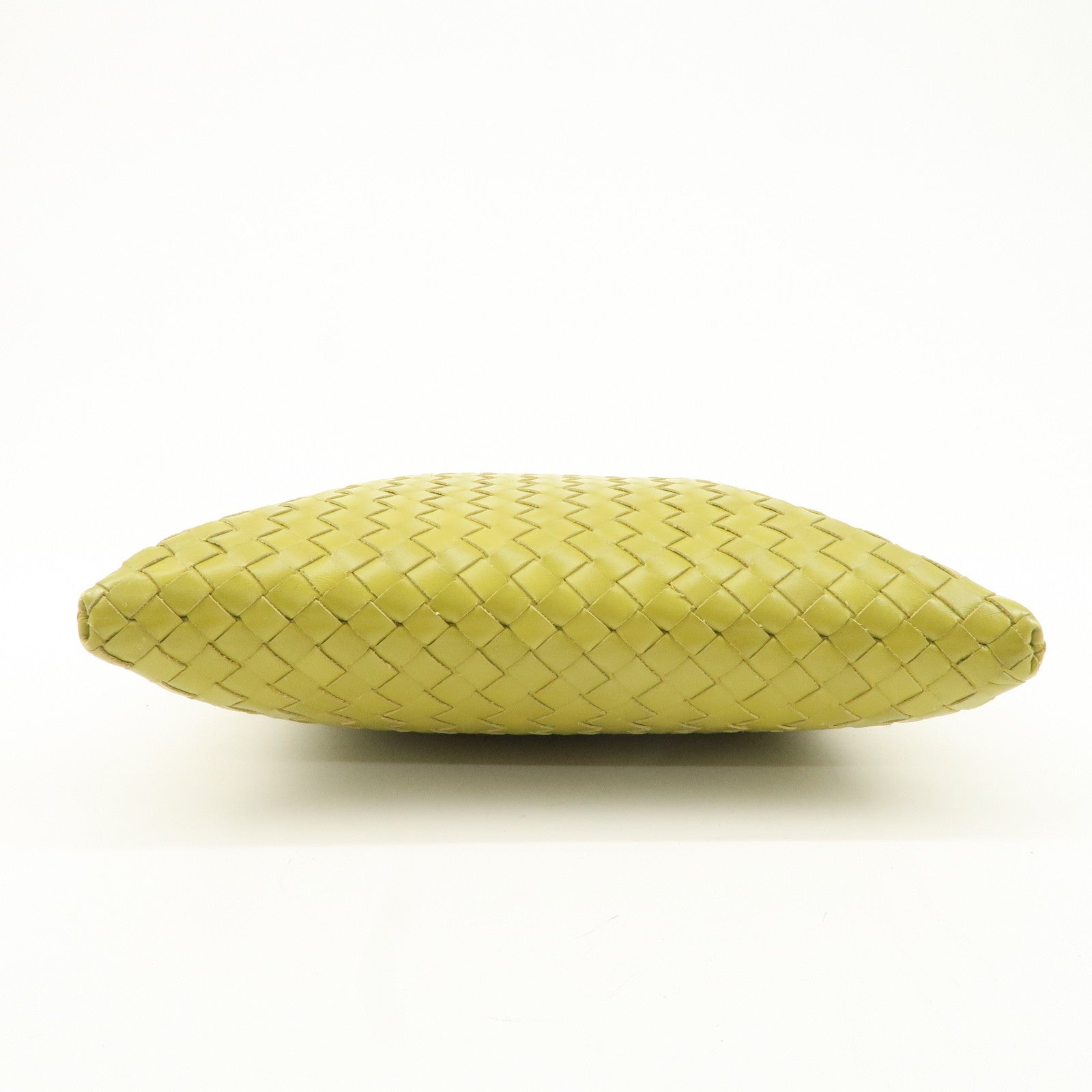 BOTTEGA VENETA Intrecciato Leather Shoulder Bag Yellow Used