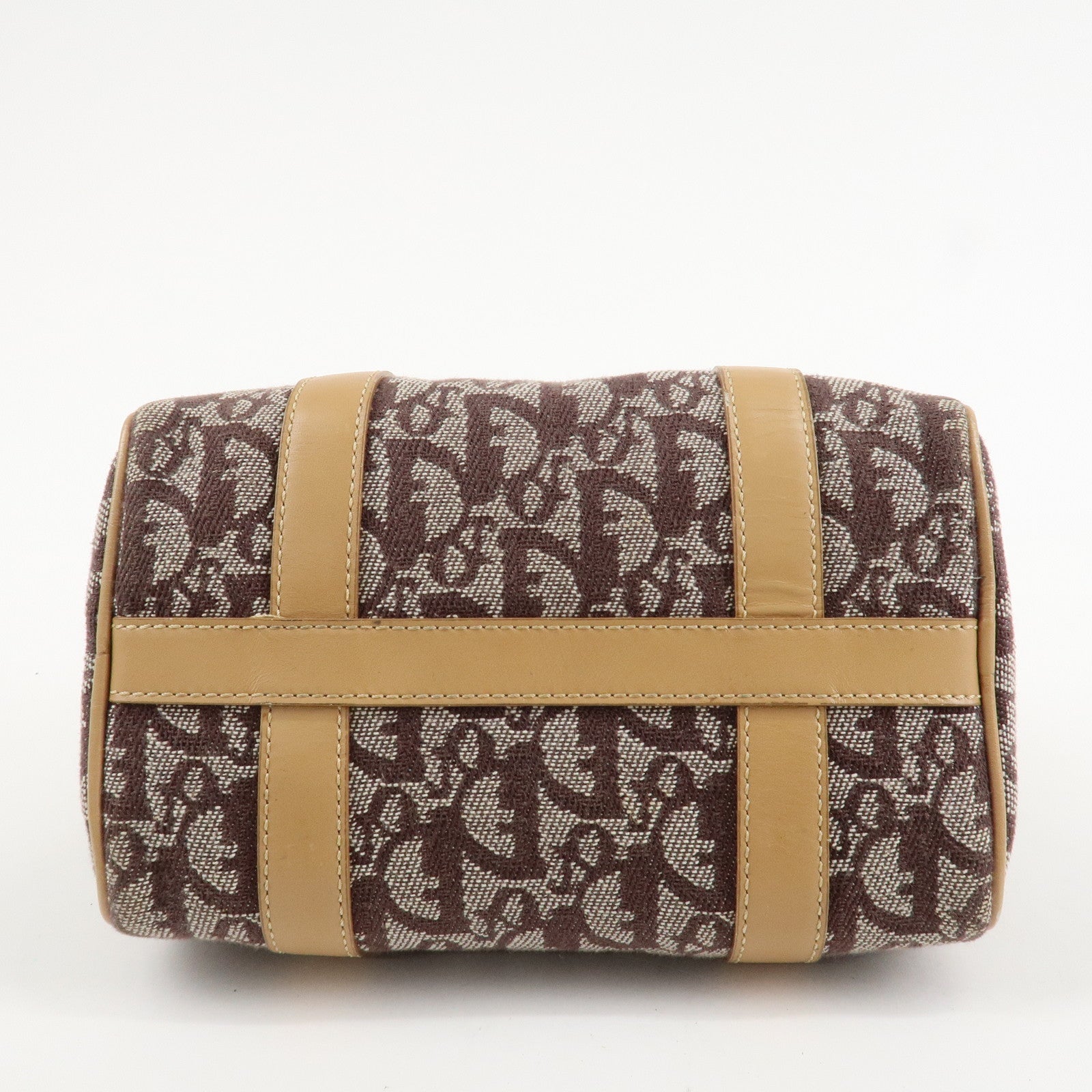Christian Dior Trotter Canvas Leather Mini Boston Bag Brown Used