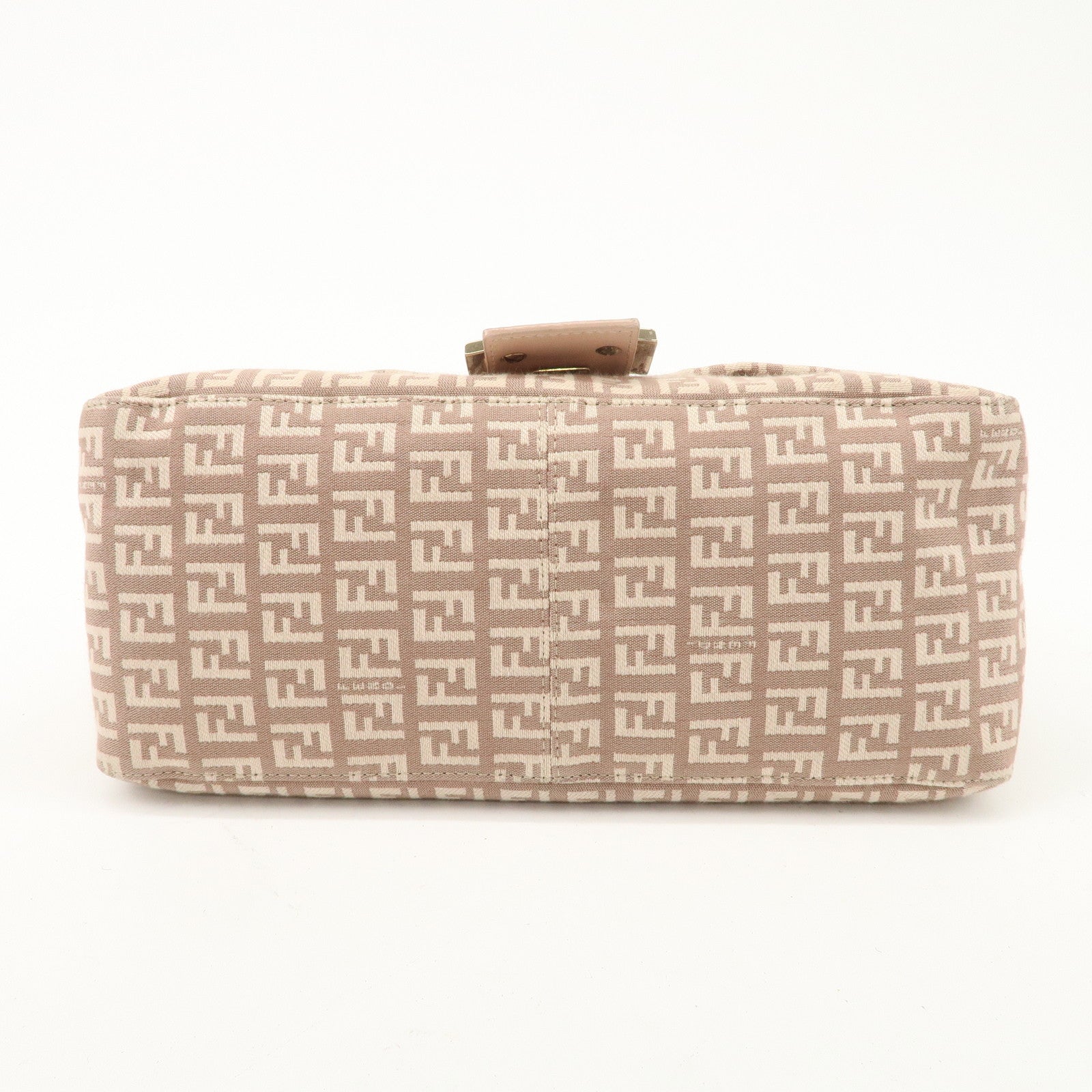 FENDI Mamma Baguette Zucchino Canvas Leather Shoulder Bag 8BR001 Used