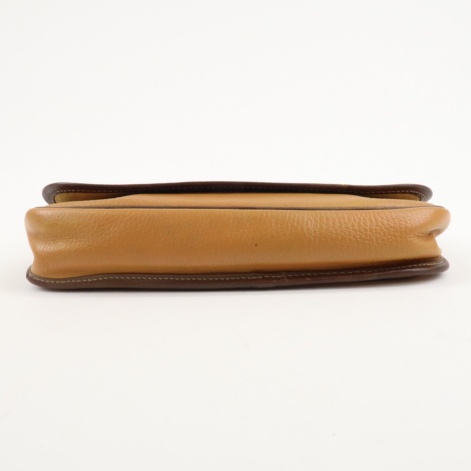 LOEWE Anagram Leather Shoulder Bag Brown Used