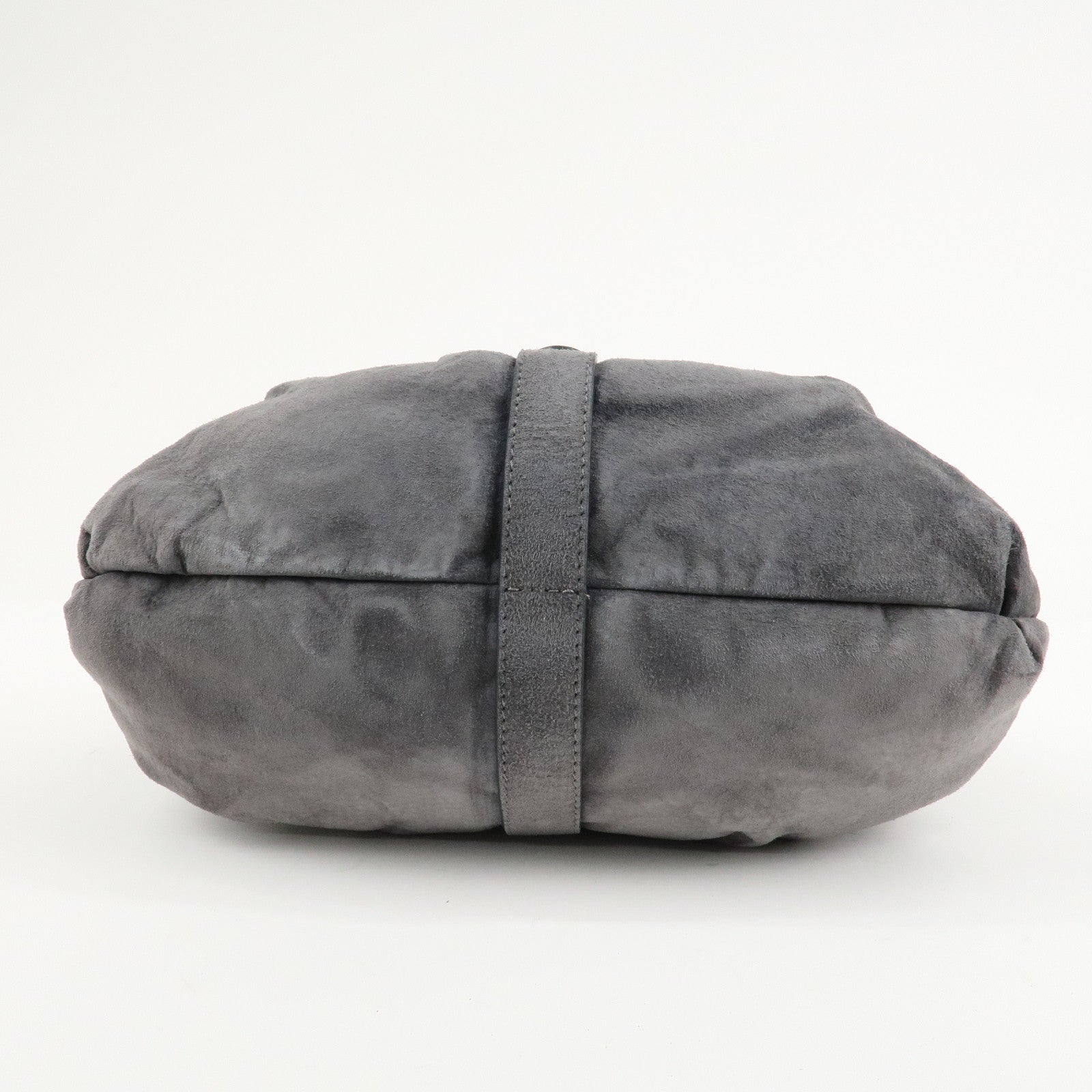 LOEWE Anagram Suede Leather Shoulder Bag Hand Bag Gray Used