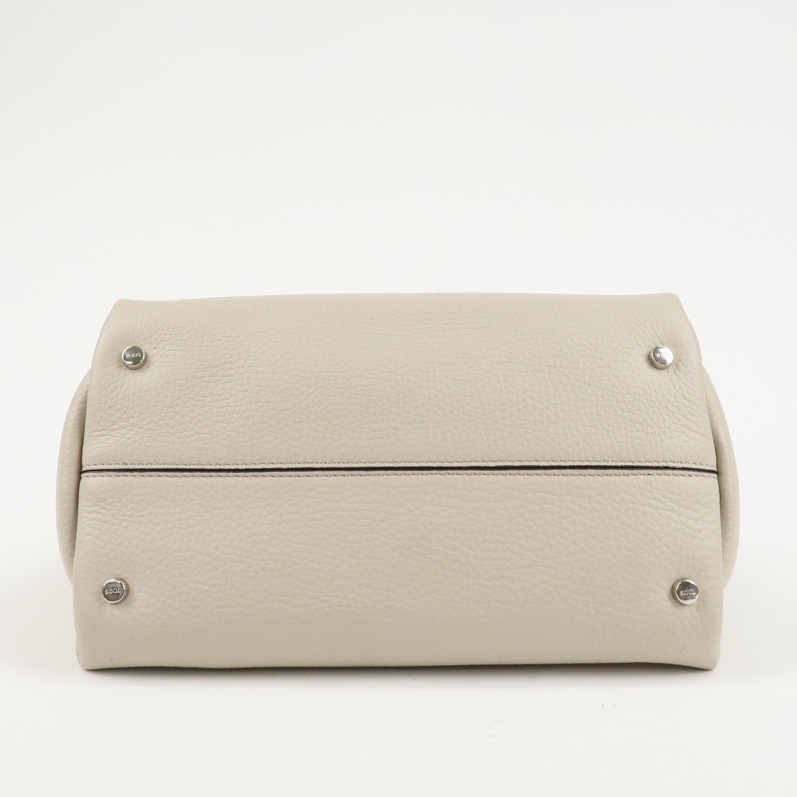 TOD'S T Timeless Leather Bag Mini Shoulder Bag Hand Bag Gray Used