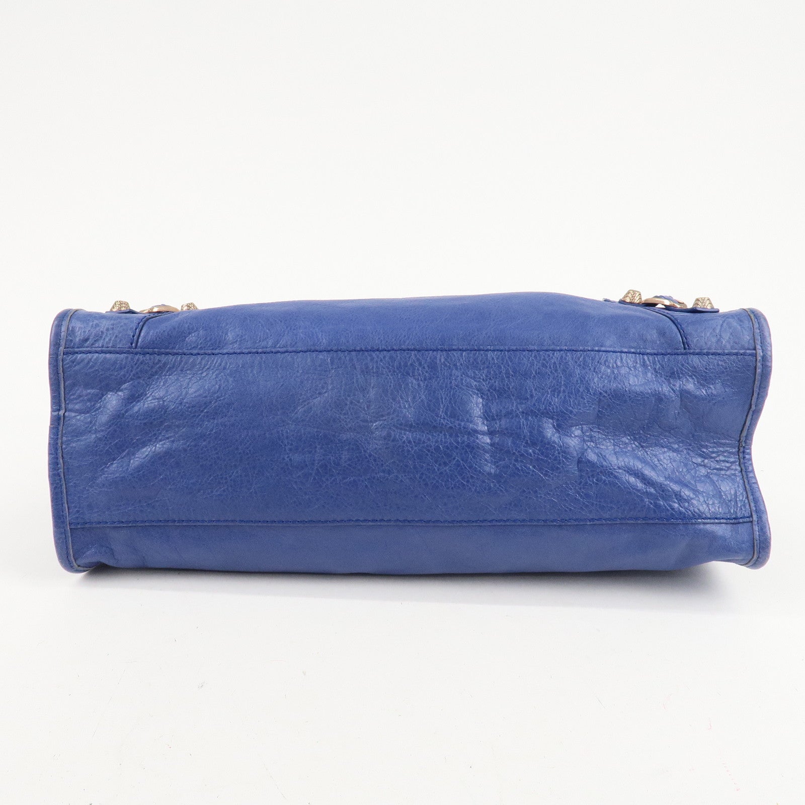 BALENCIAGA The Giant City Leather 2Way Hand Bag Blue 281770 Used