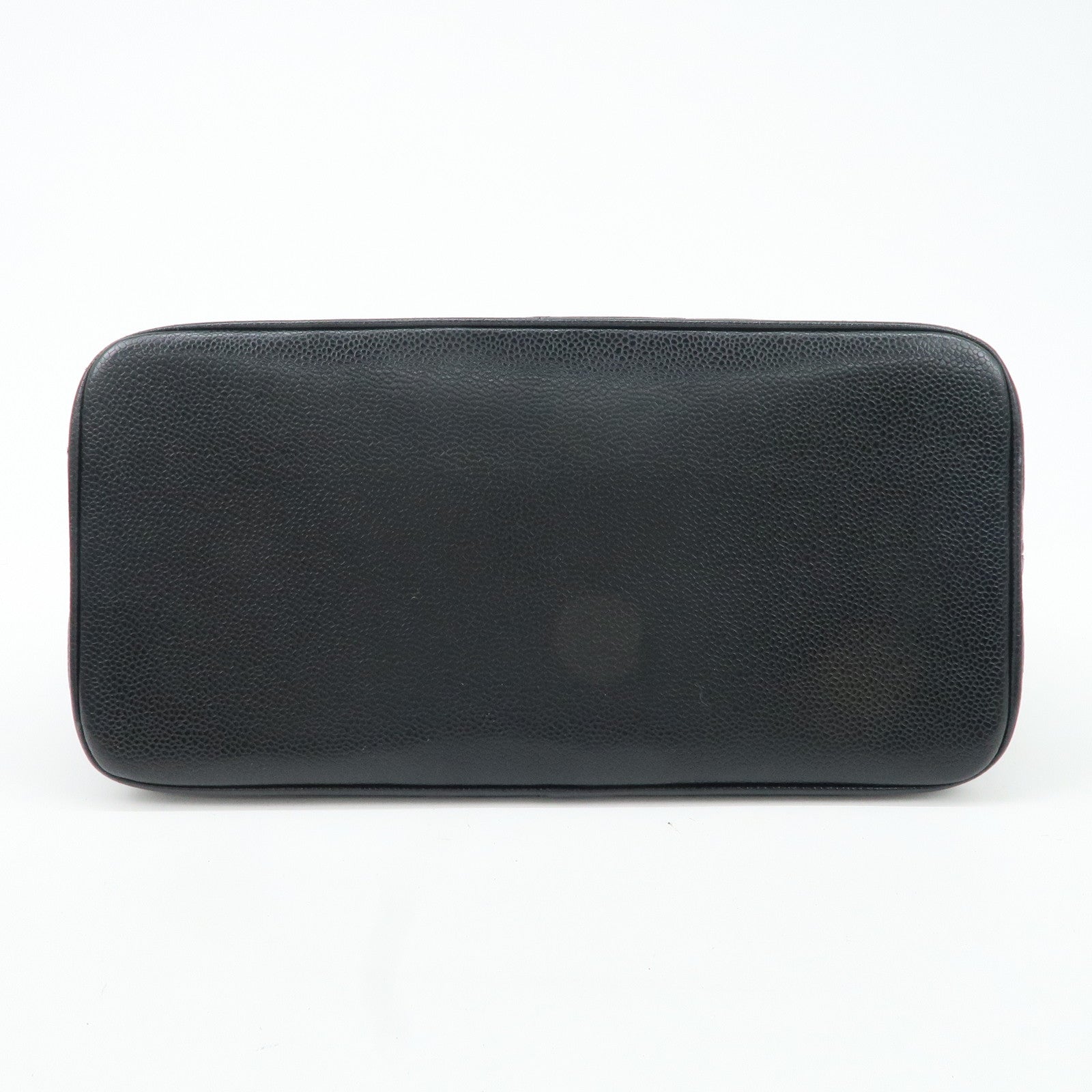 CHANEL Caviar Skin Matelasse Tote Bag Black A01804 Used