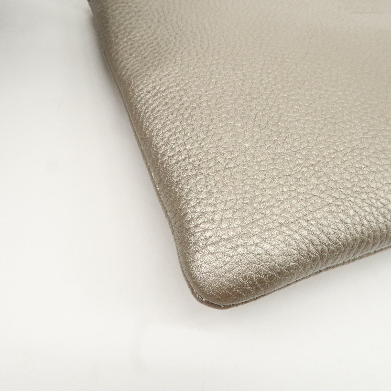 GUCCI Bamboo Leather Tassel Pouch Champaigne Beige 376854 Used