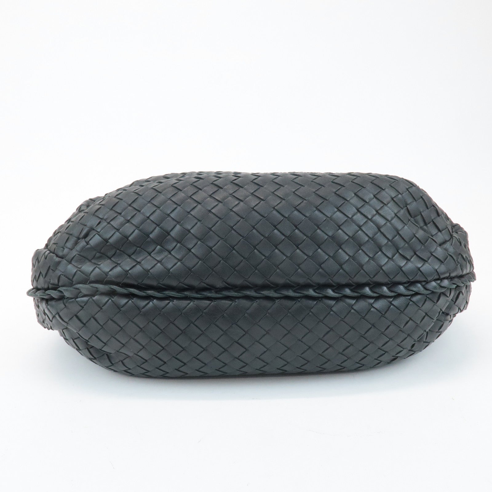 BOTTEGA VENETA Intrecciato Leather Shoulder Bag Black 232499 Used