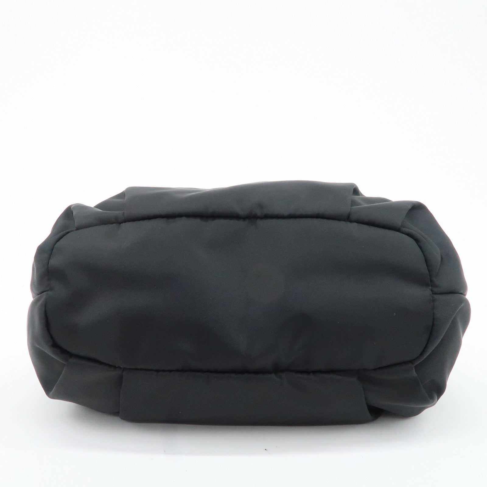 PRADA Nylon Leather Shoulder Bag Black Used