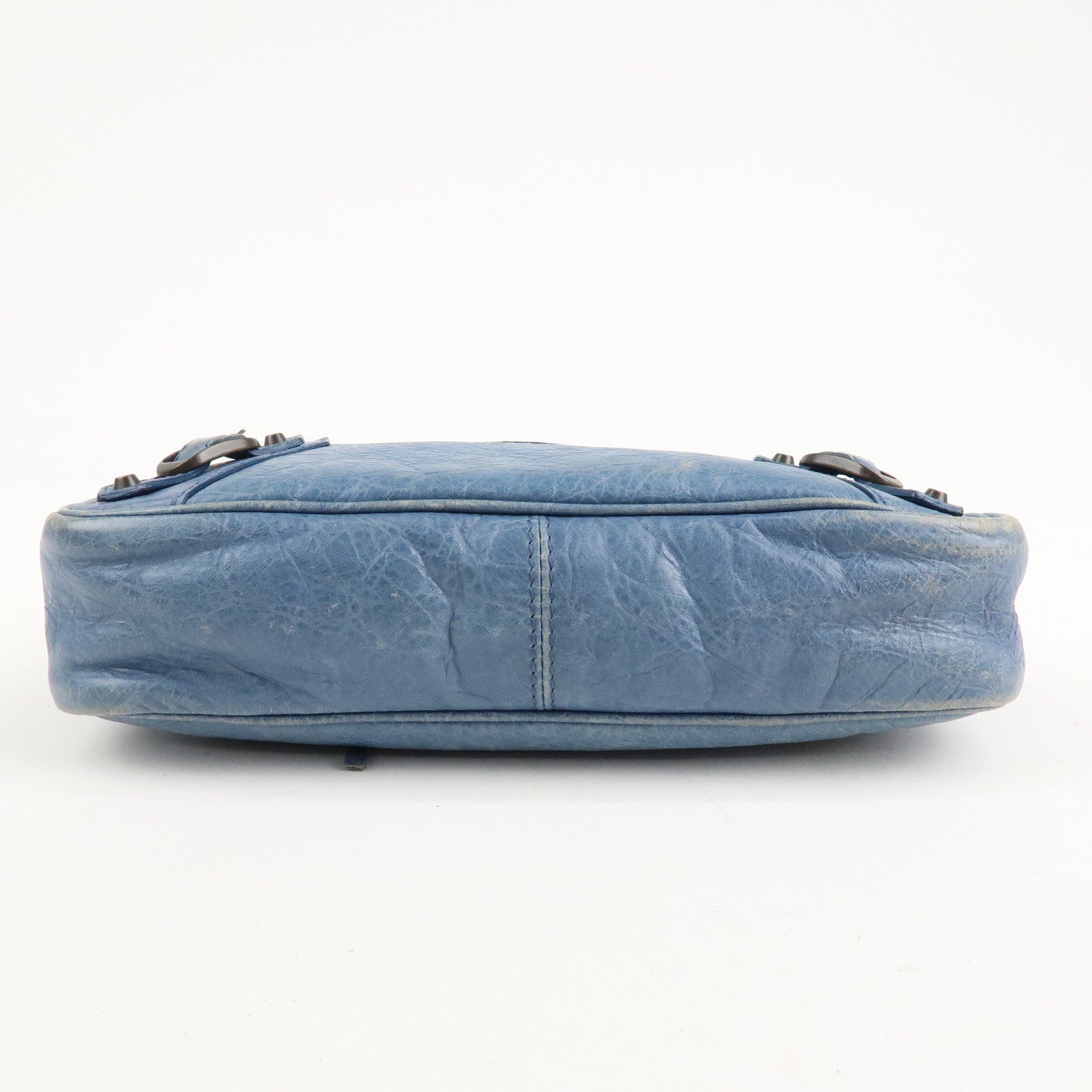 BALENCIAGA The Hip Leather Shoulder Bag Hand Bag Blue 242803 Used