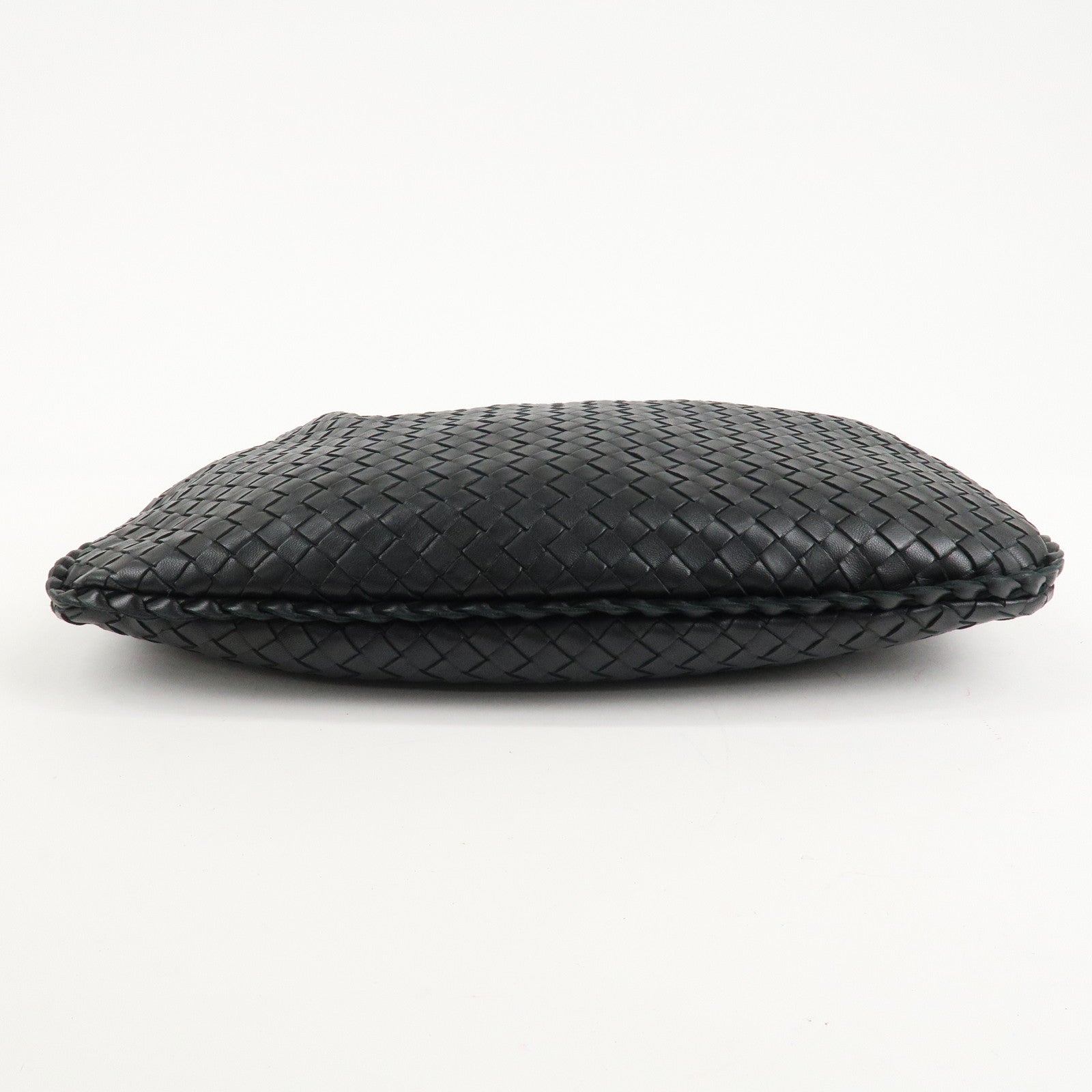 BOTTEGA VENETA Hobo Intrecciato Leather Shoulder Bag Black 115653 Used