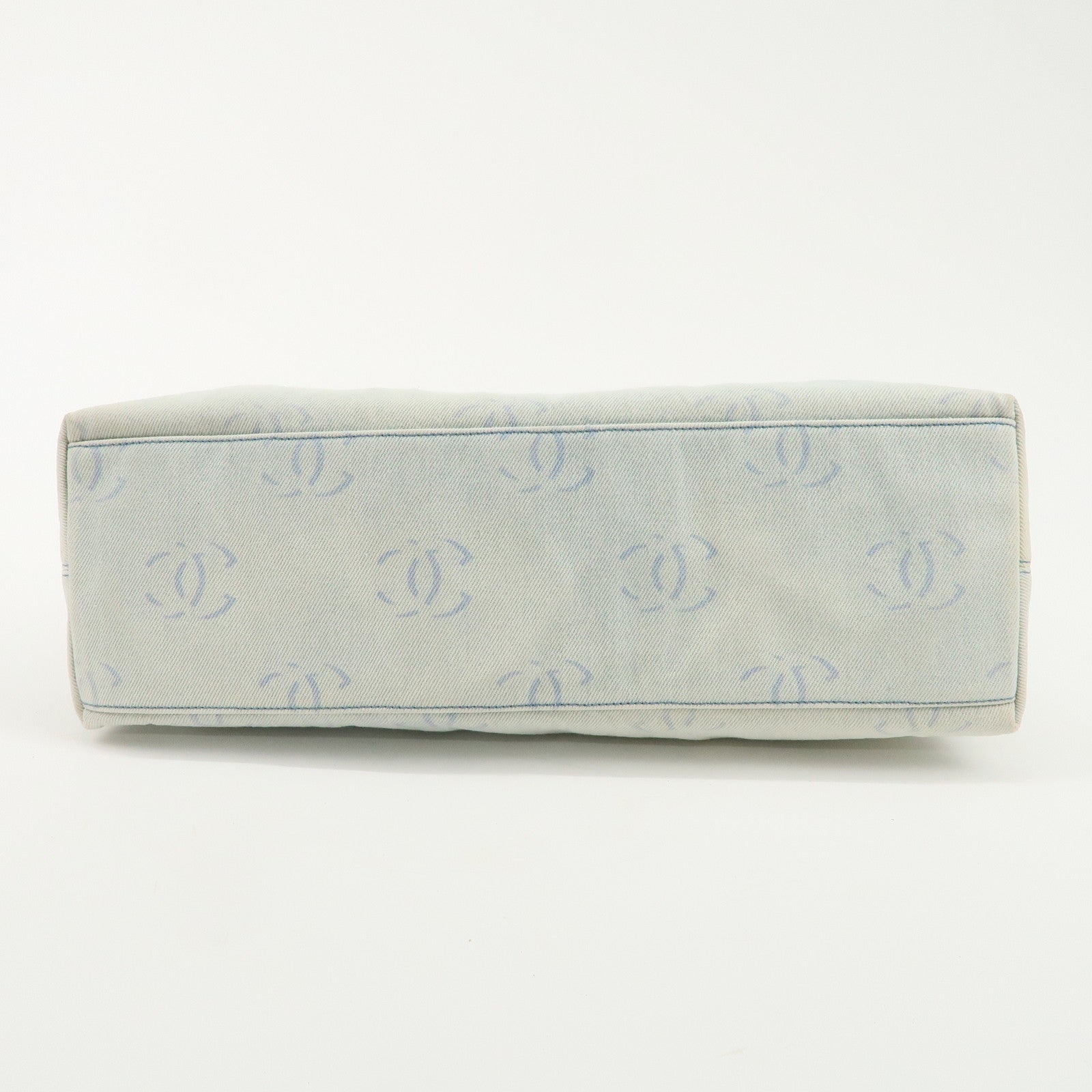 CHANEL Denim Plastic COCO Mark One Shoulder Bag Light Blue Used