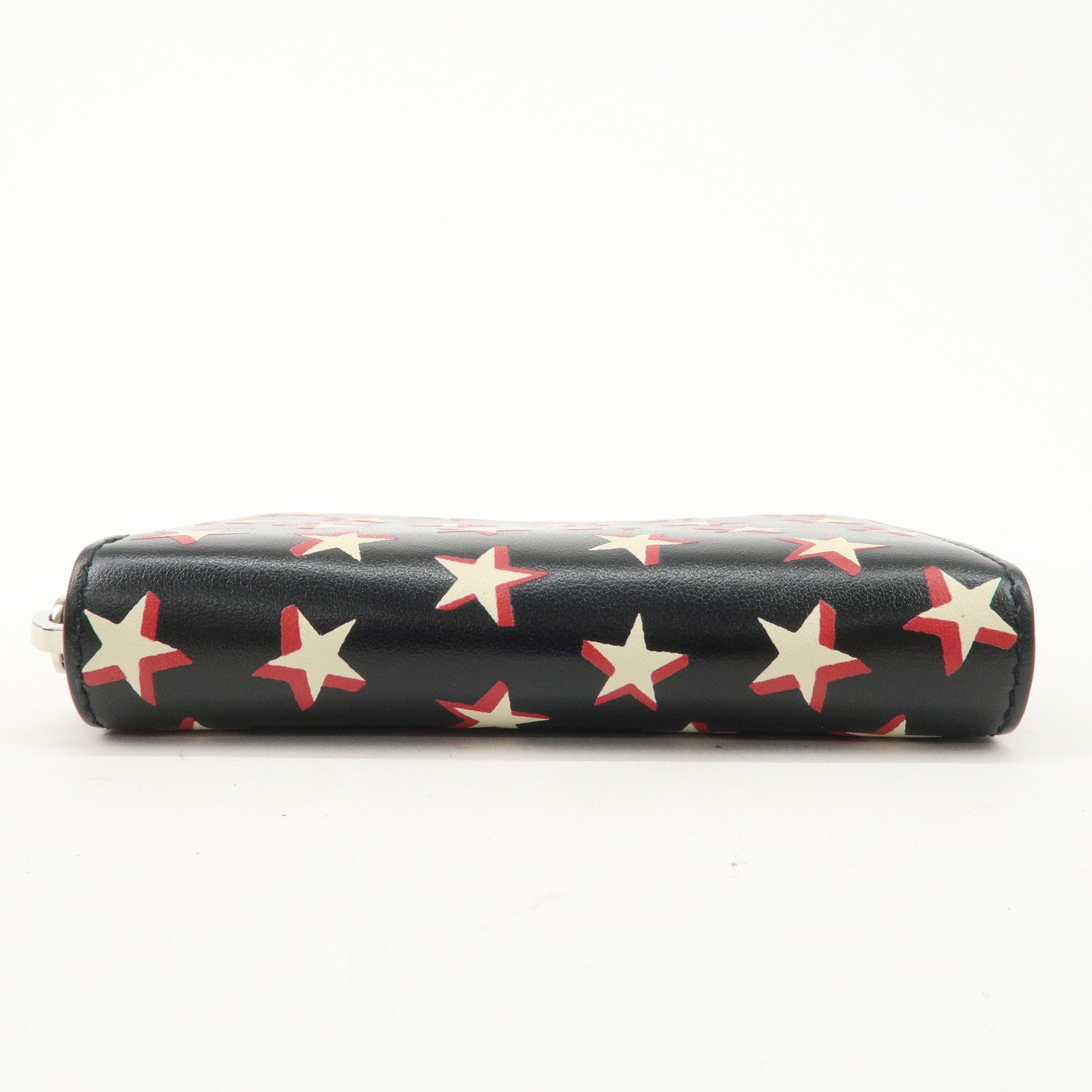 Saint Laurent Paris Leather Coin Case Case Star Print Black Used
