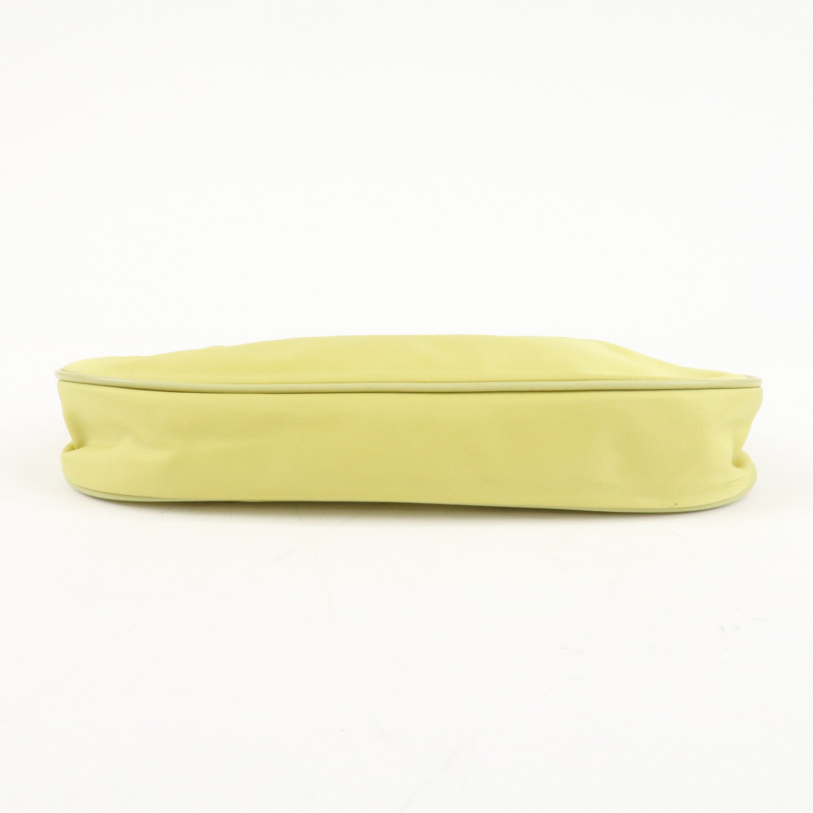 PRADA Nylon Leather Chain Shoulder Bag Yellow BR0105 Used
