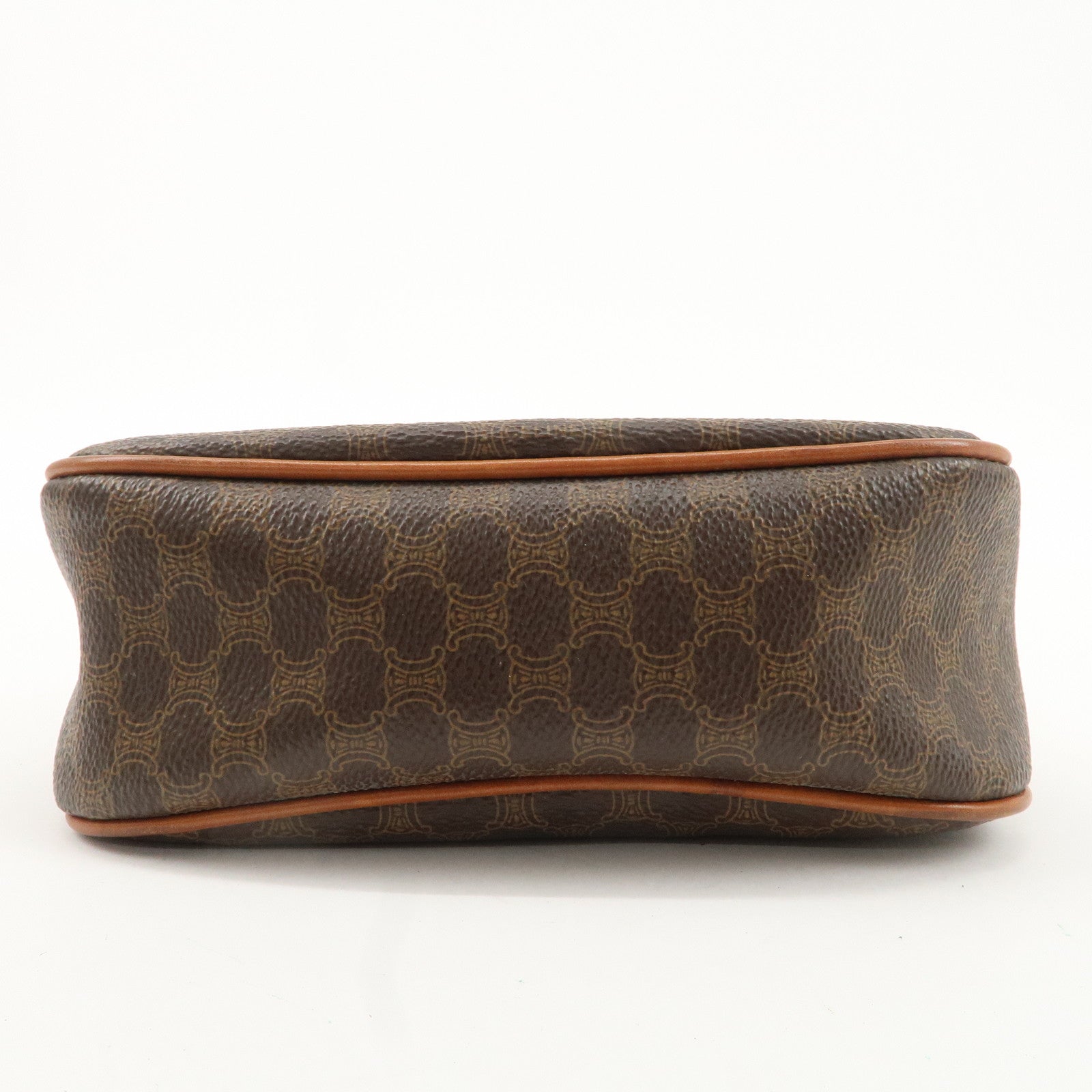 CELINE Macadam PVC Leather Shoulder Bag Brown Used