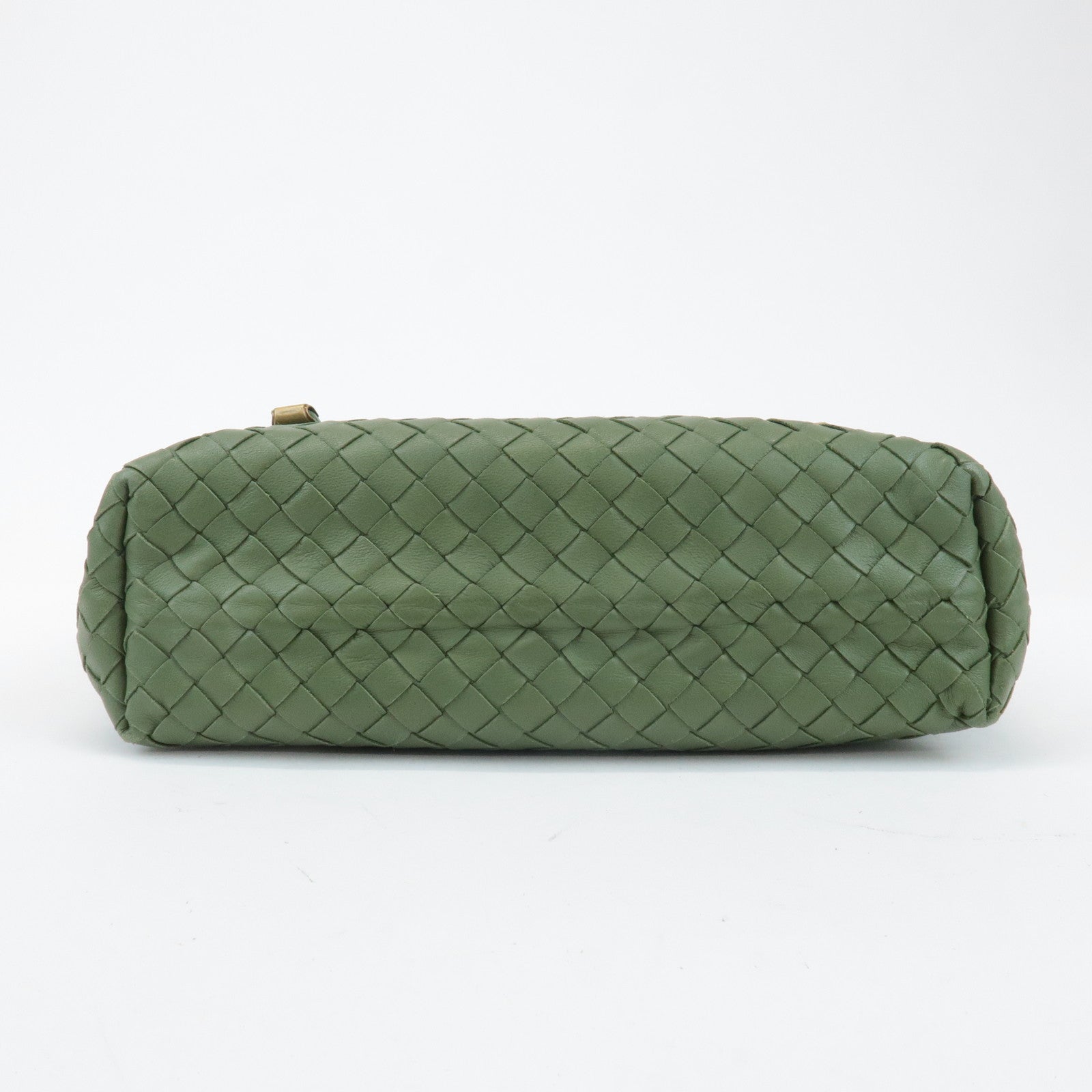 BOTTEGA VENETA Intrecciato Leather Tote Shoulder Bag Green 162937 Used