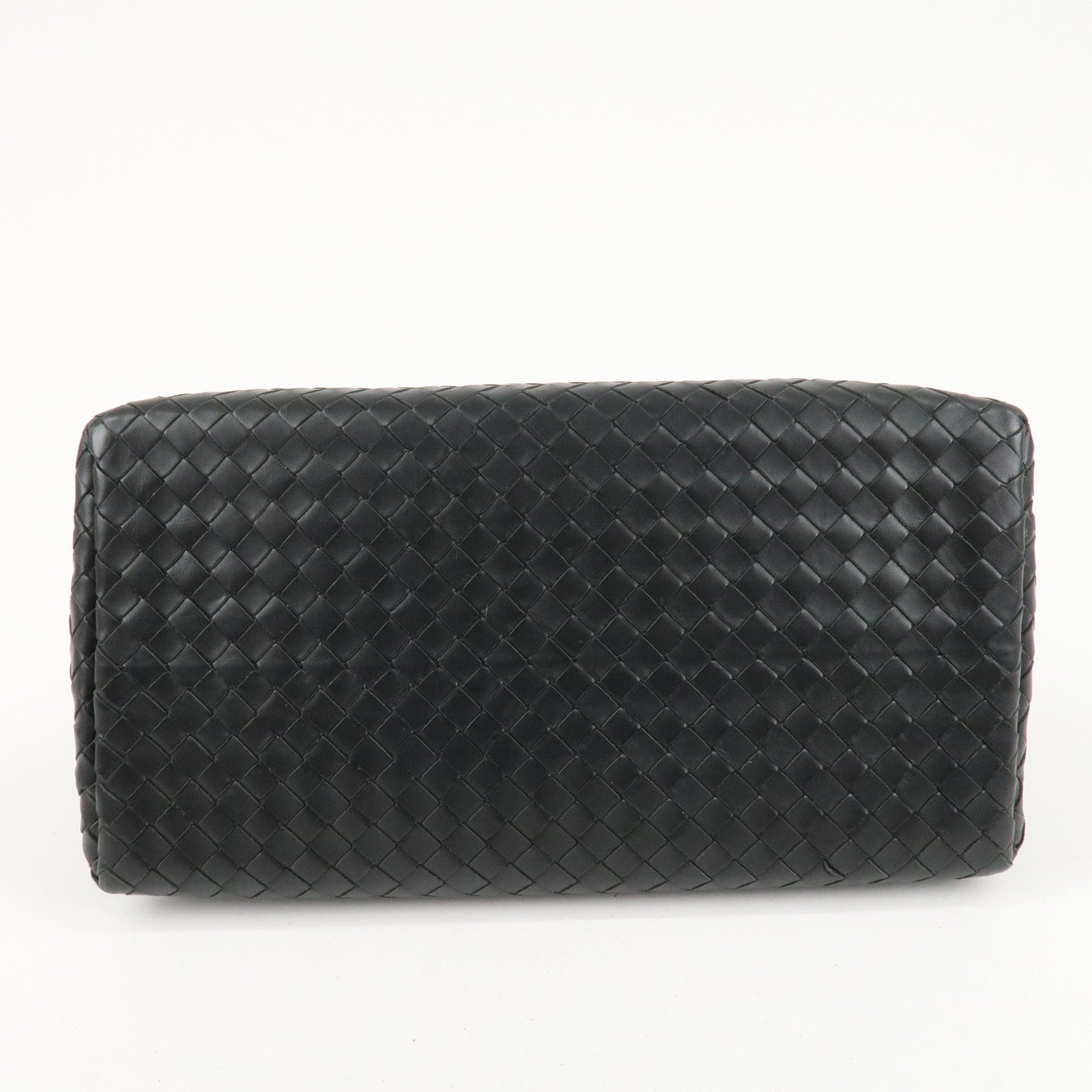 BOTTEGA VENETA Intrecciato Leather Tote Bag Hand Bag Black Used