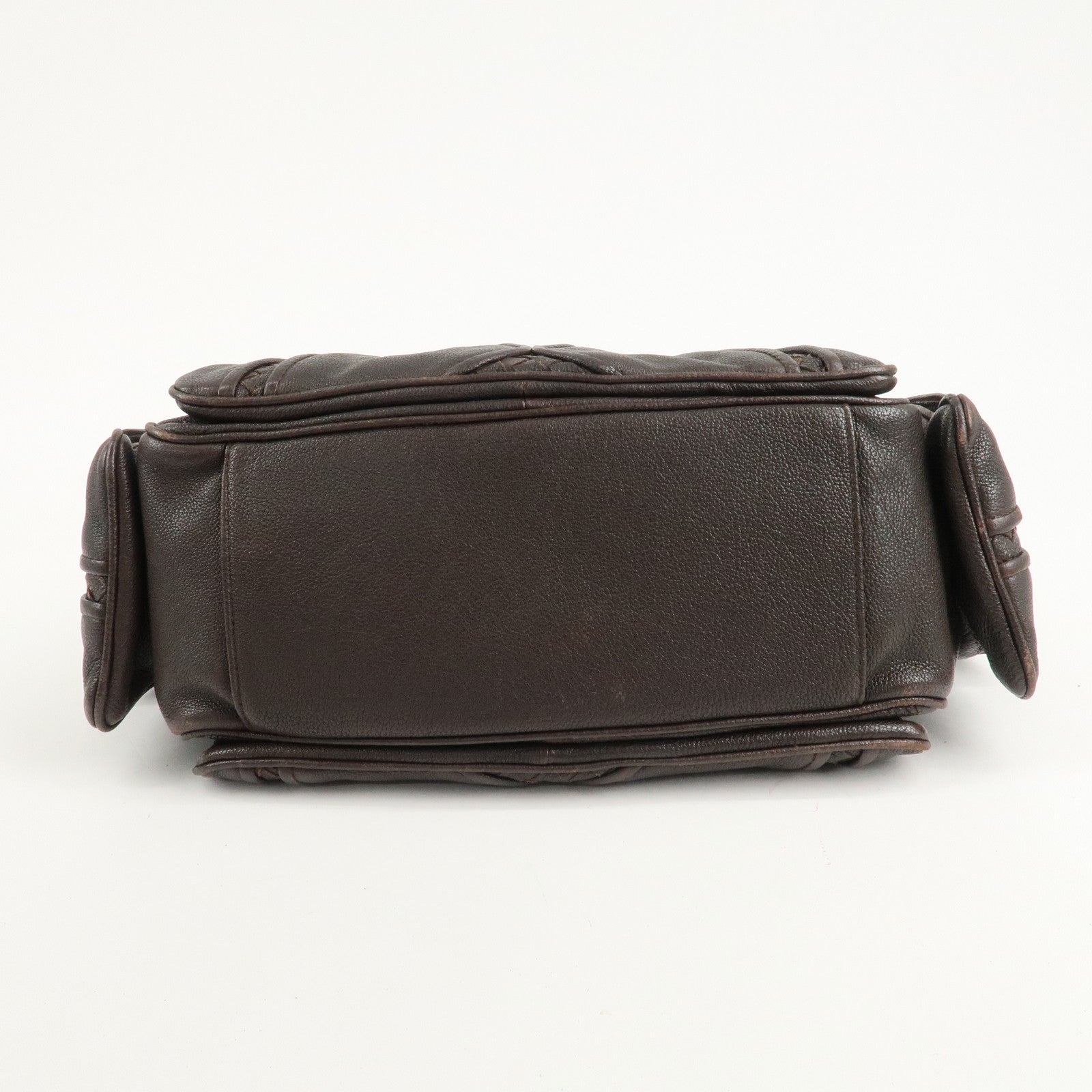 BOTTEGA VENETA Intrecciato Leather Shoulder Bag 179309 Used