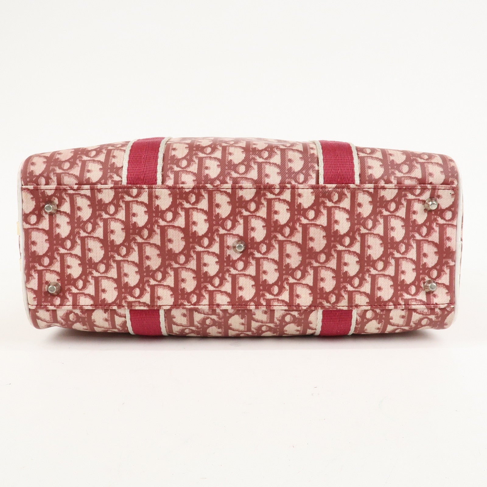 Christian Dior Trotter No.2 PVC Patent Leather Boston Bag Red Used