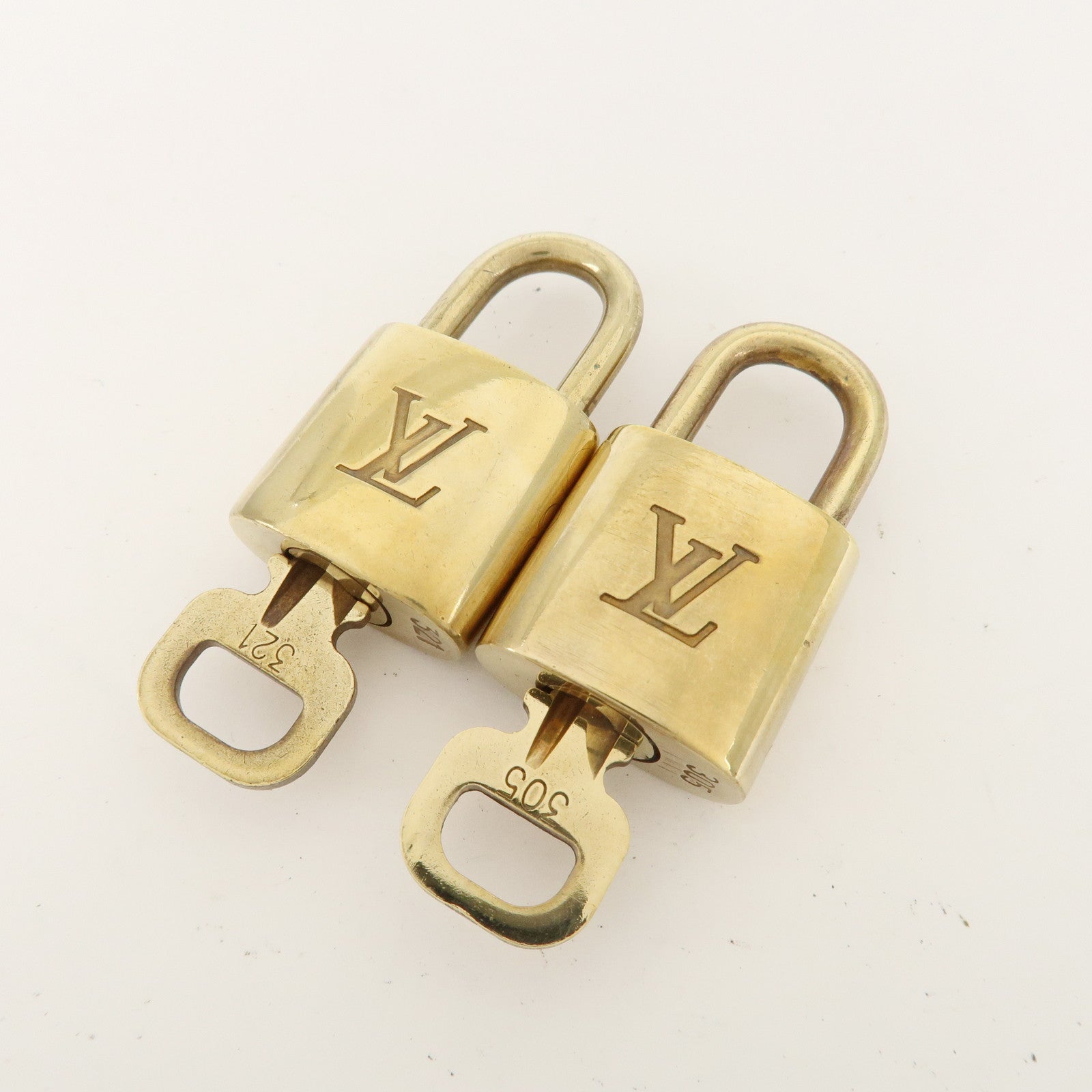 Louis Vuitton Set of 10 Lock & Key Cadena Key Lock Metal Gold Used
