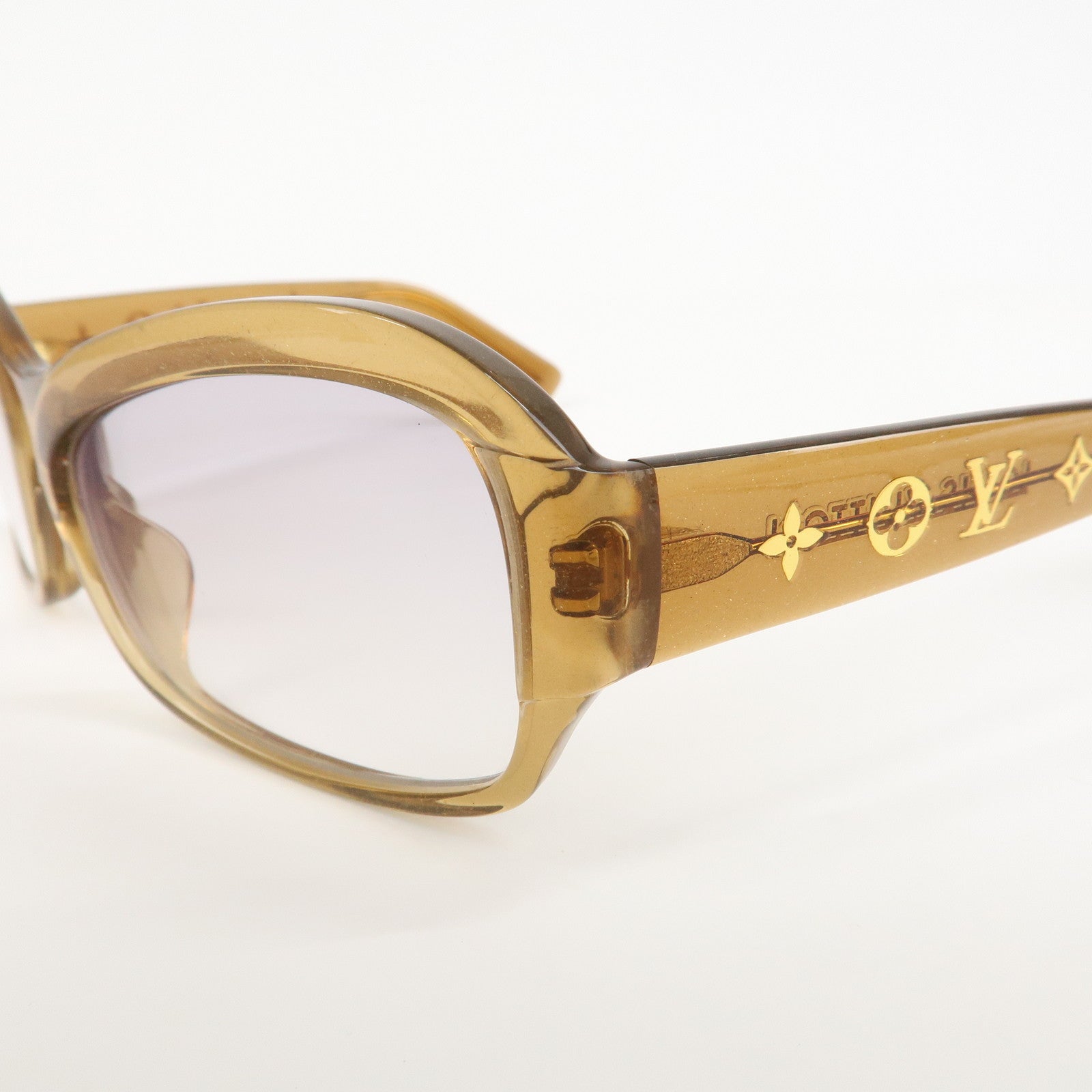 Louis Vuitton Obsession PM Sunglasses Clear Brown 56□16 Z0381E Used