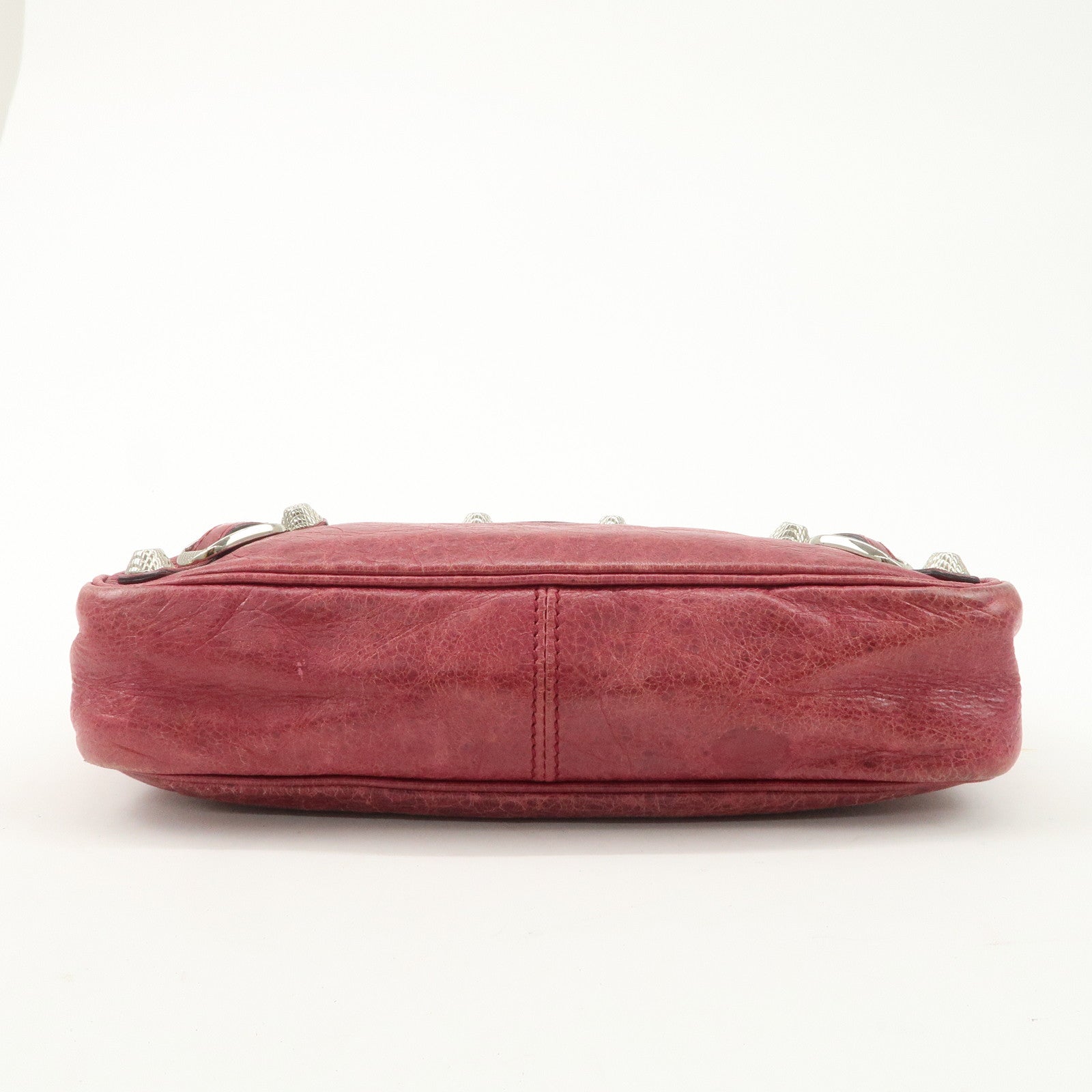 BALENCIAGA The Giant Hip Leather Shoulder Bag Hand Bag Wine Used