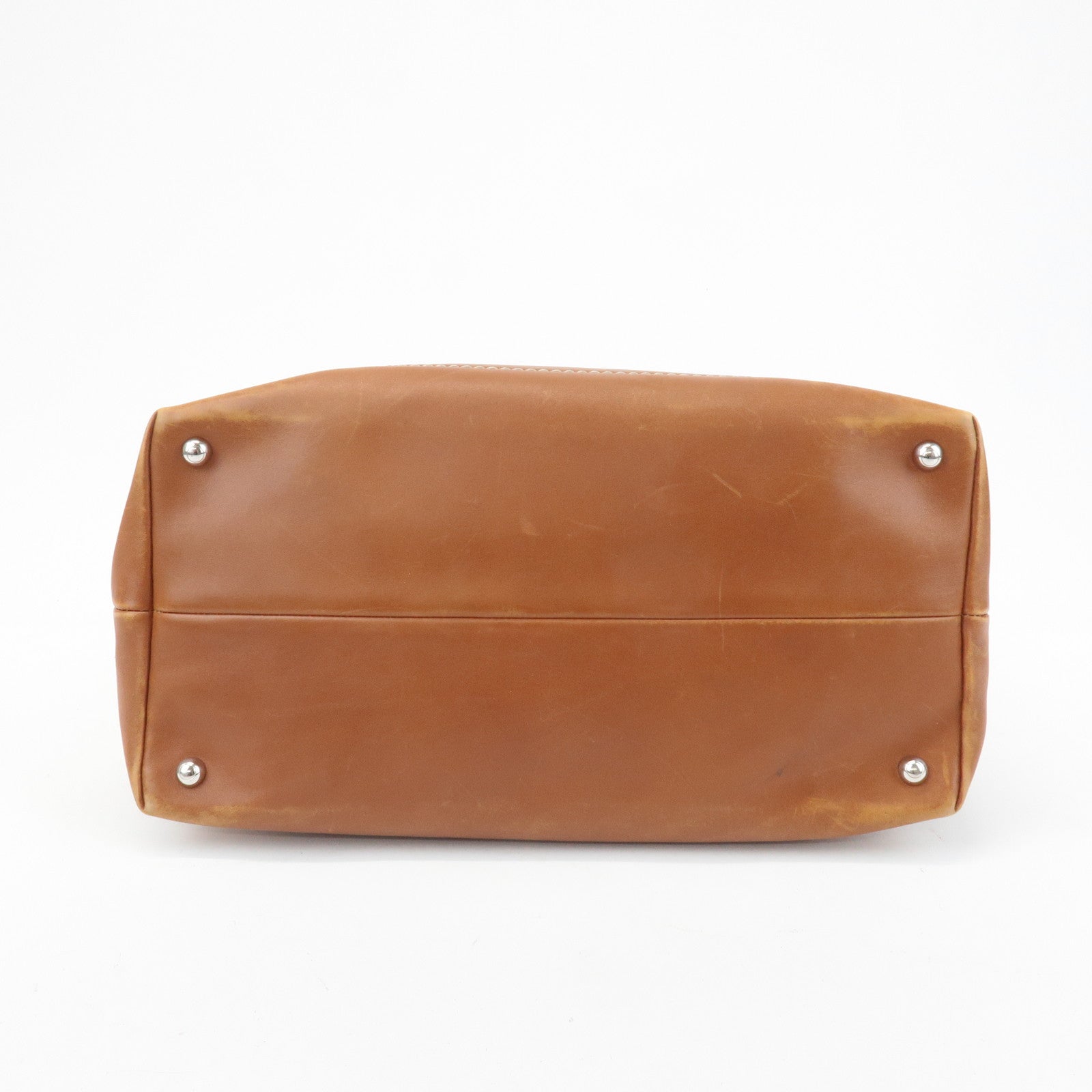 TOD'S Leather 2Way Bag Hand Bag Brown Used