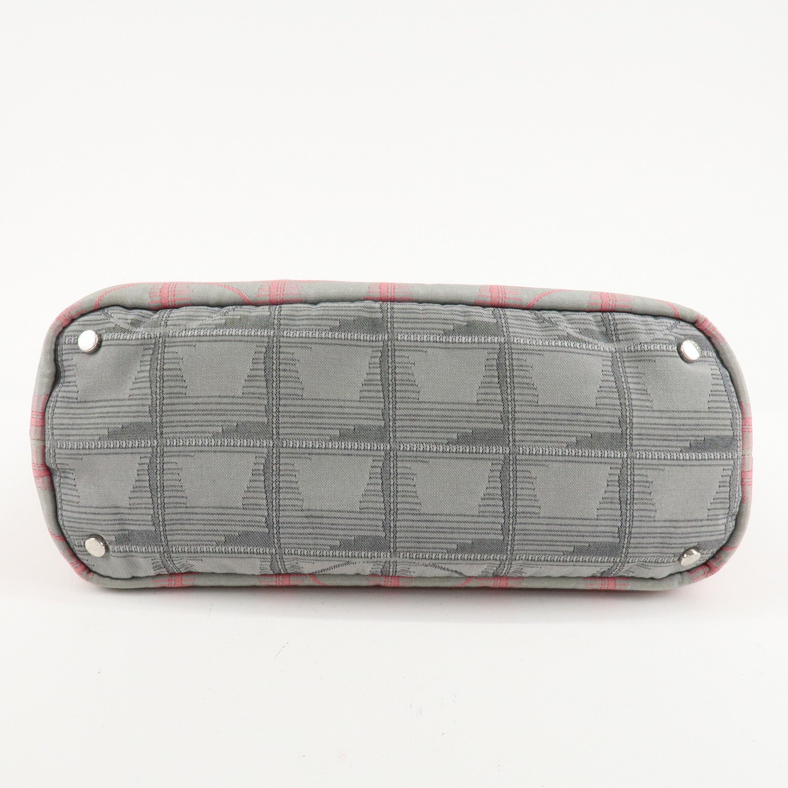 CHANEL New Travel Line Nylon Jacquard Leather Tote MM A47147 Used