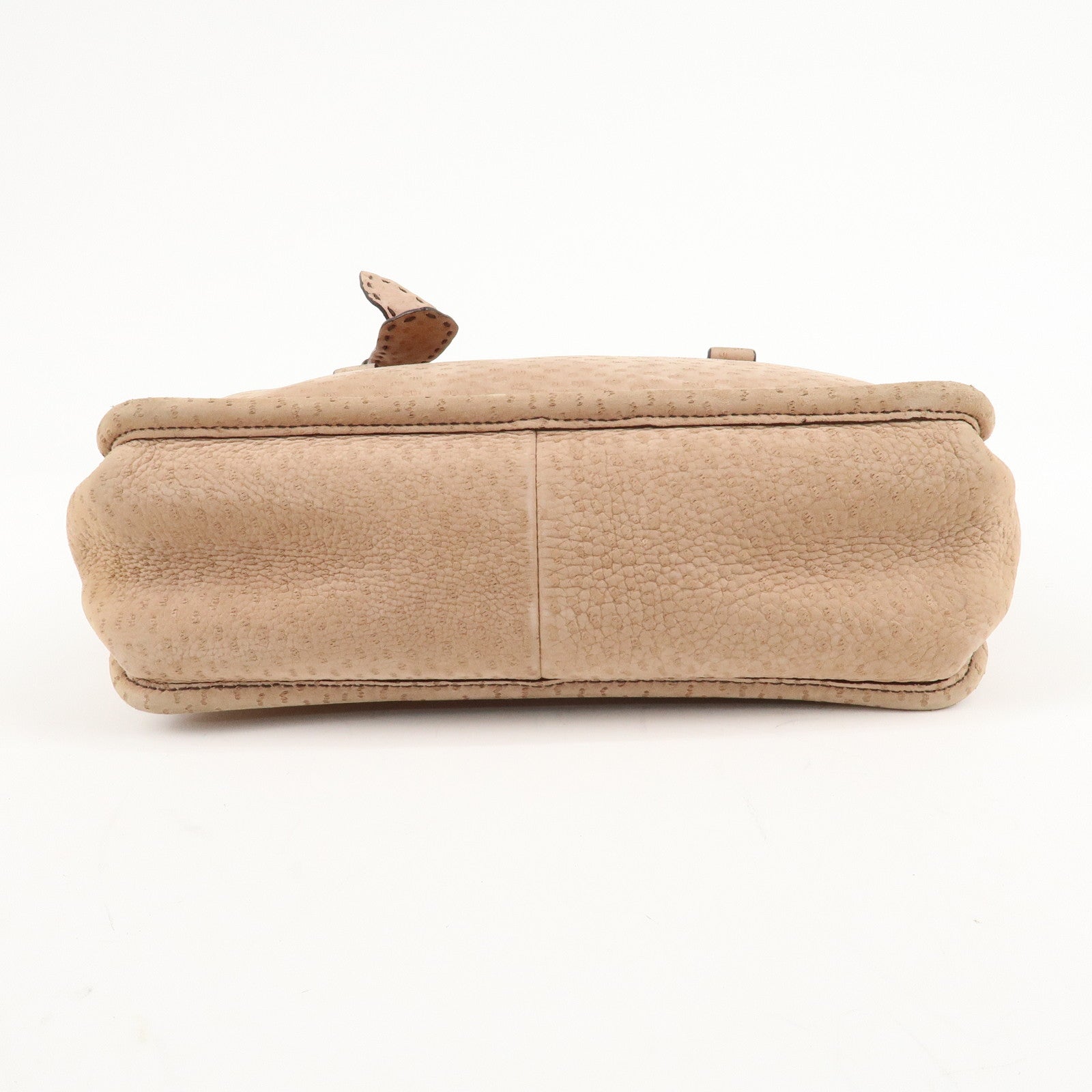 PRADA Logo Suede Clasp Tote Bag Hand Bag Beige BR1935 F/S Used