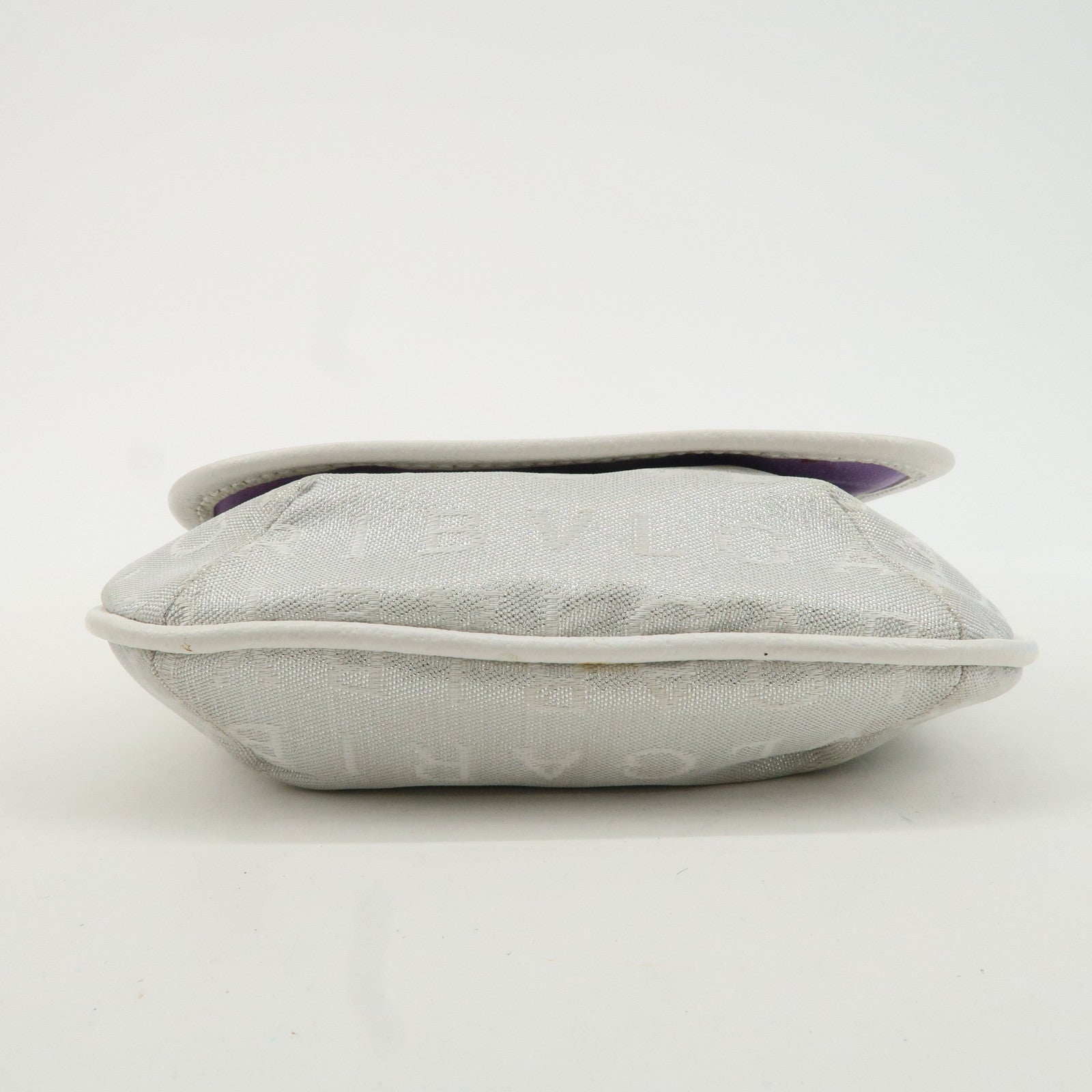 BVLGARI Logo Mania Mini Shoulder Bag Hand Bag Silver Used