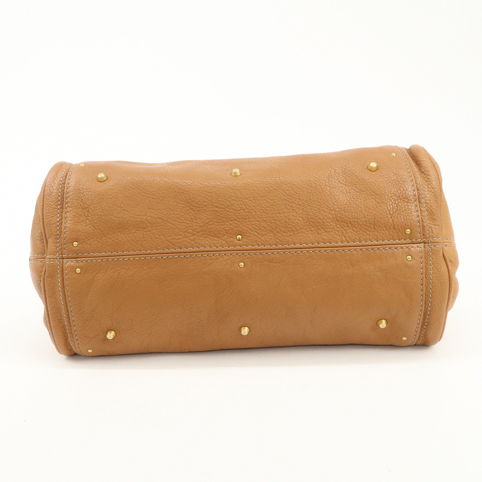 Chloe Paddington Leather Medium Hand Bag Shoulder Bag Brown Used