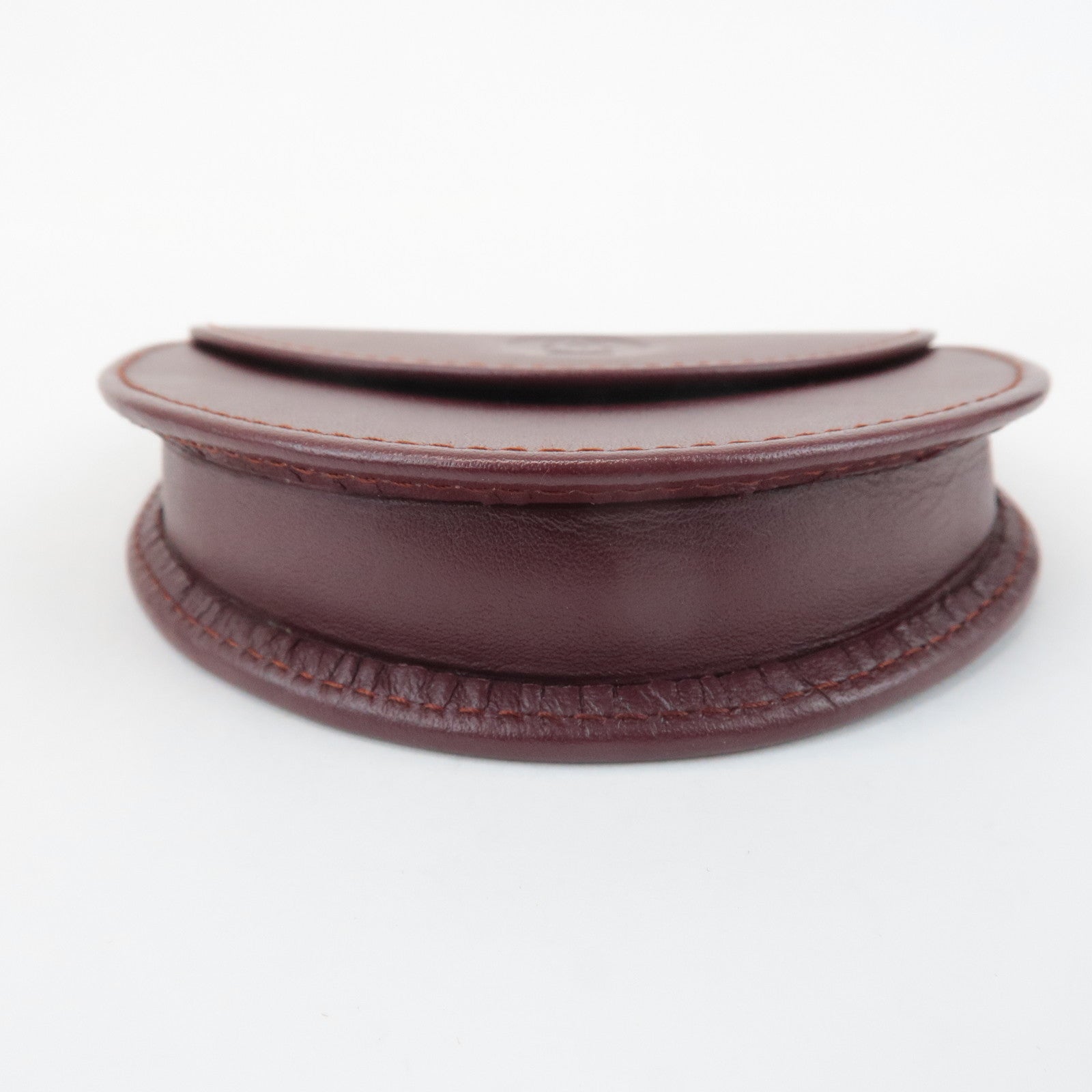 Cartier Mastline Leather Coin Case Coin Wallet Bordeaux Used