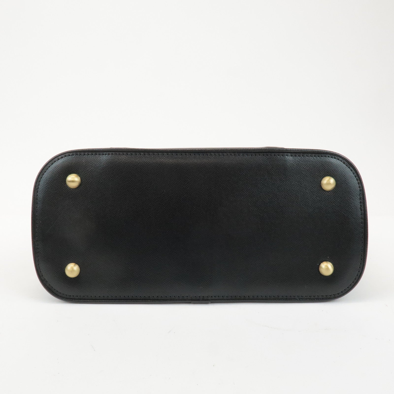 BURBERRY Leather Shoulder Bag Hand Bag Black Gold Hardware Used