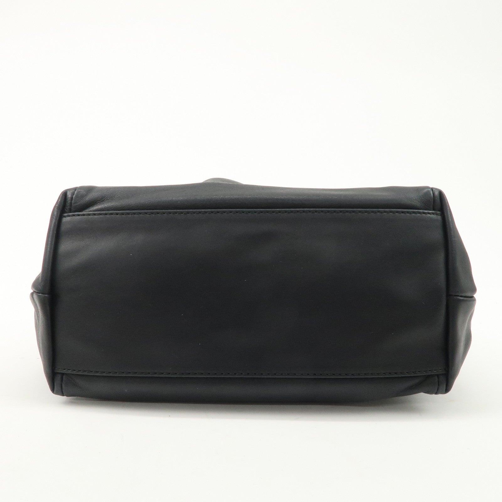 Salvatore Ferragamo Leather Hand Bag Black Used
