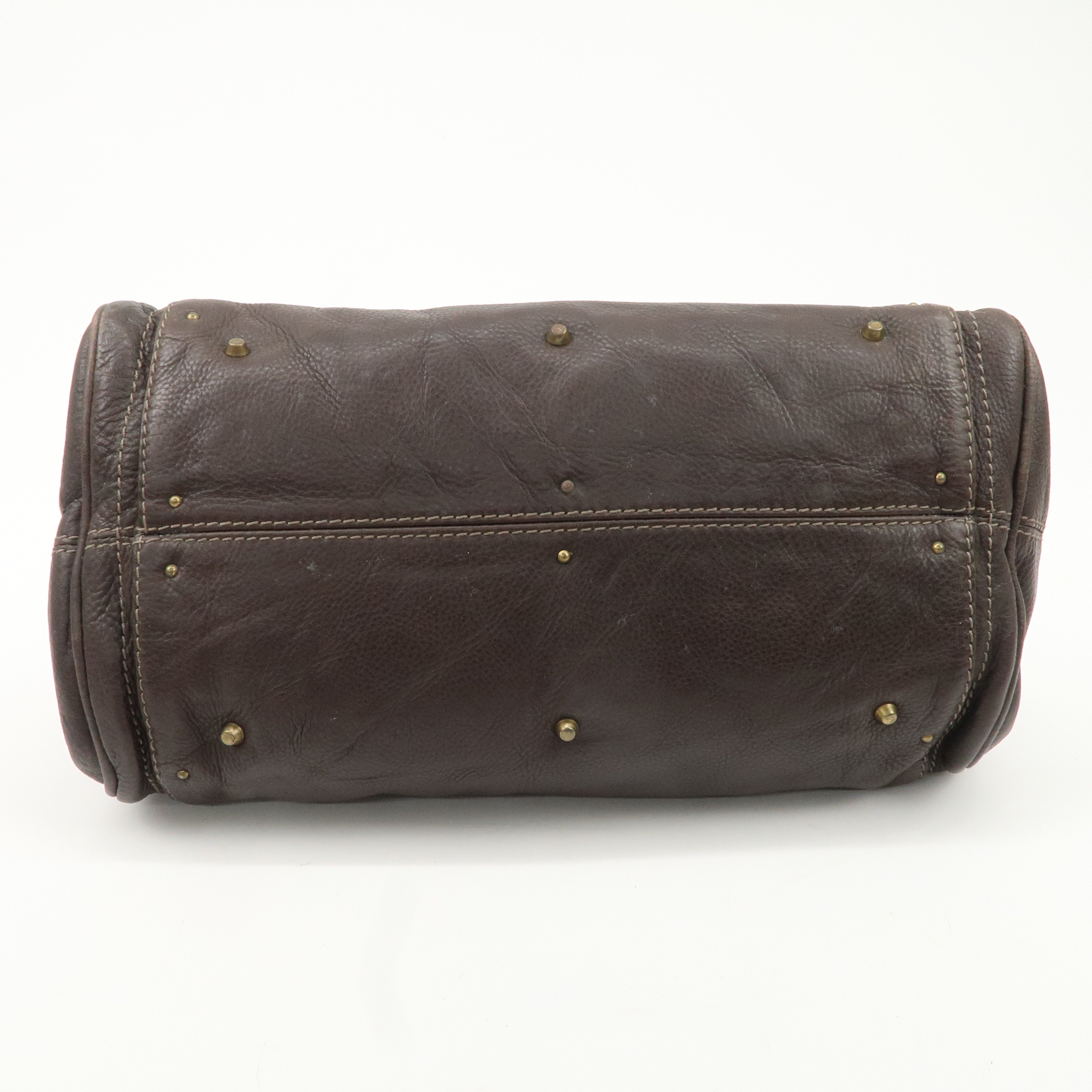 Chloe Paddington Leather Shoulder Bag Hand Bag Dark Brown Used