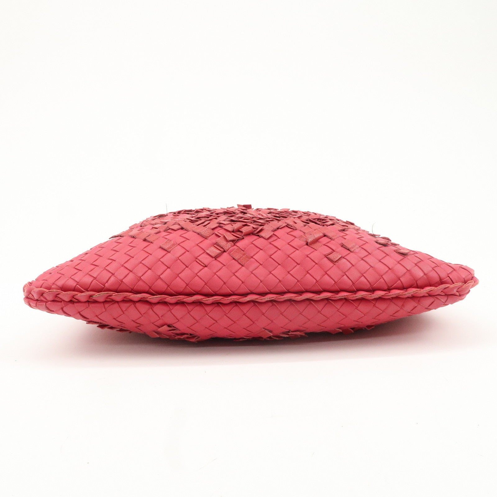 BOTTEGA VENETA Hobo Intrecciato Leather Shoulder Bag Pink 115653 Used