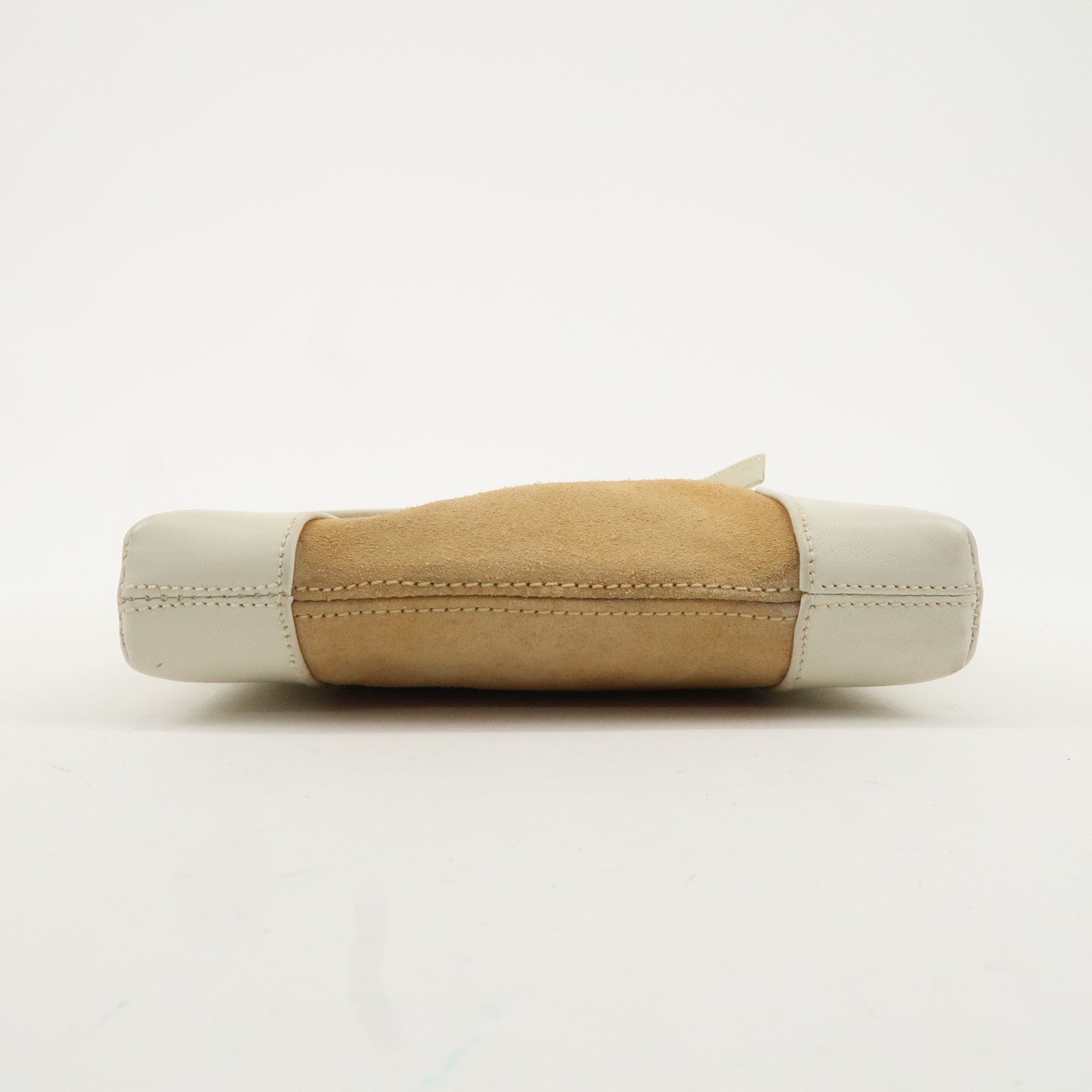 LOEWE Anagram Suede Leather Shoulder Bag Beige Ivory Used