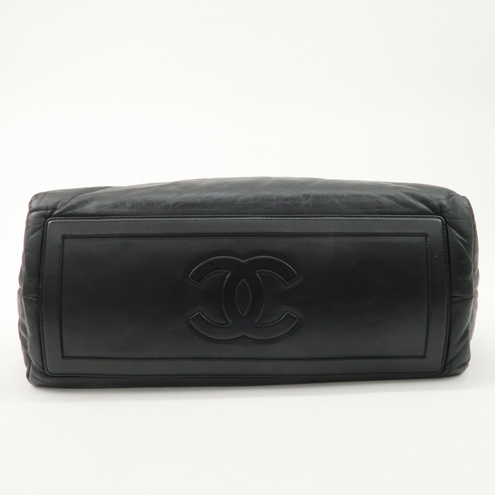 CHANEL COCO Cocoon Lamb Skin Tote Bag Shoulder Bag MM Black A47107 Used