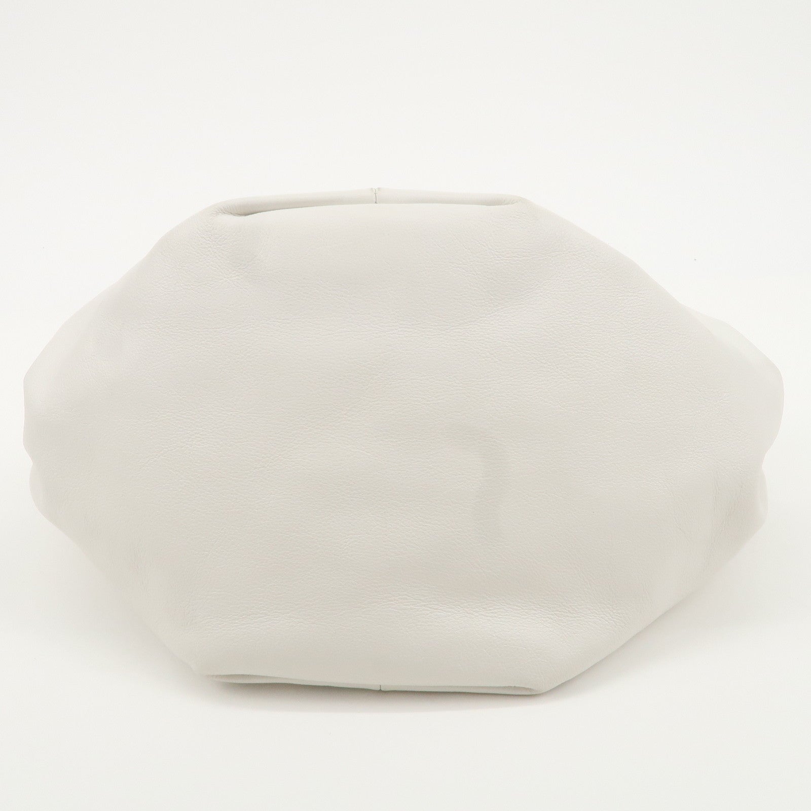 BOTTEGA VENETA Leather Double Knots Hand Bag White 629635 Used