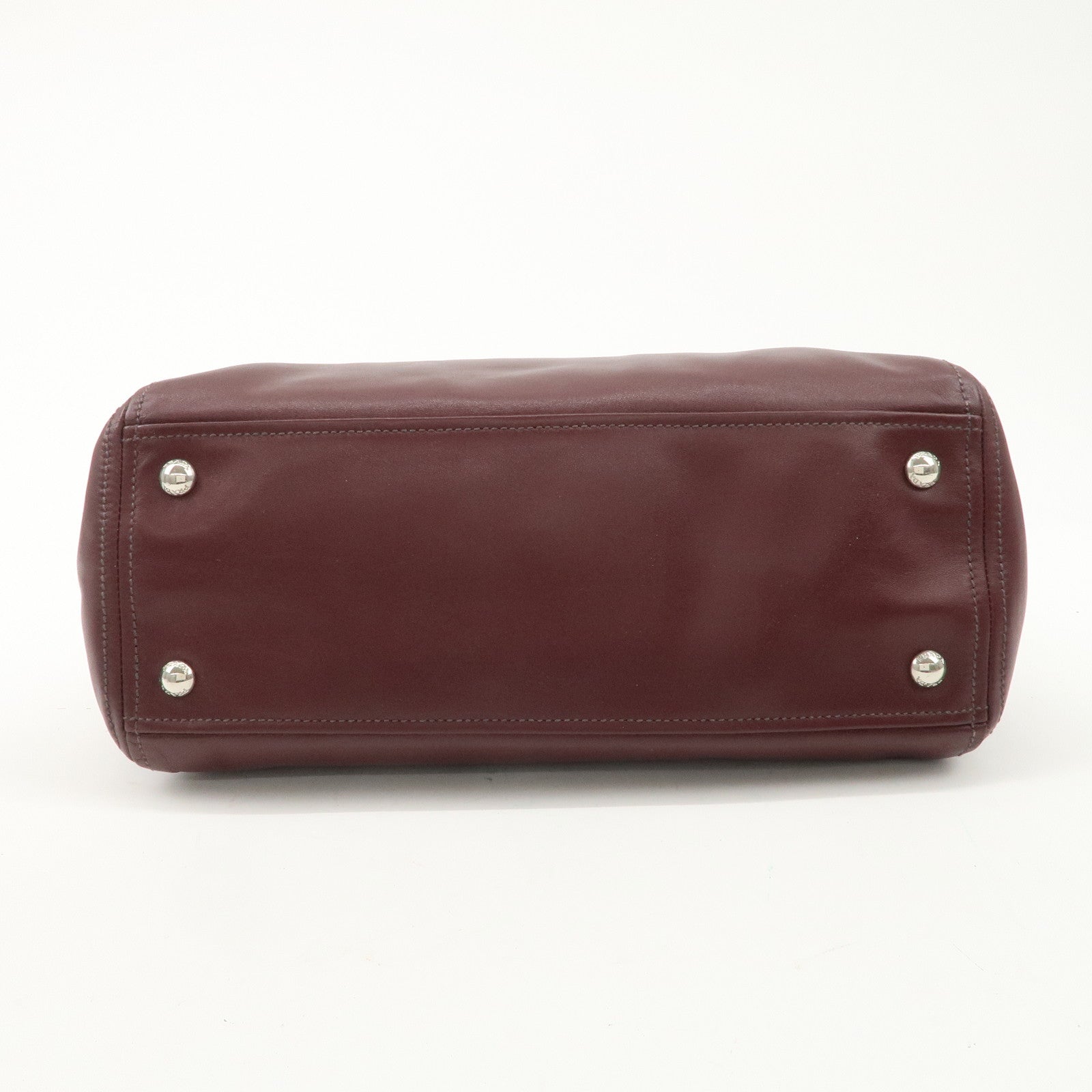 PRADA Leather 2Way Bag Hand Bag Shoulder Bag Bordeaux BN2866 Used