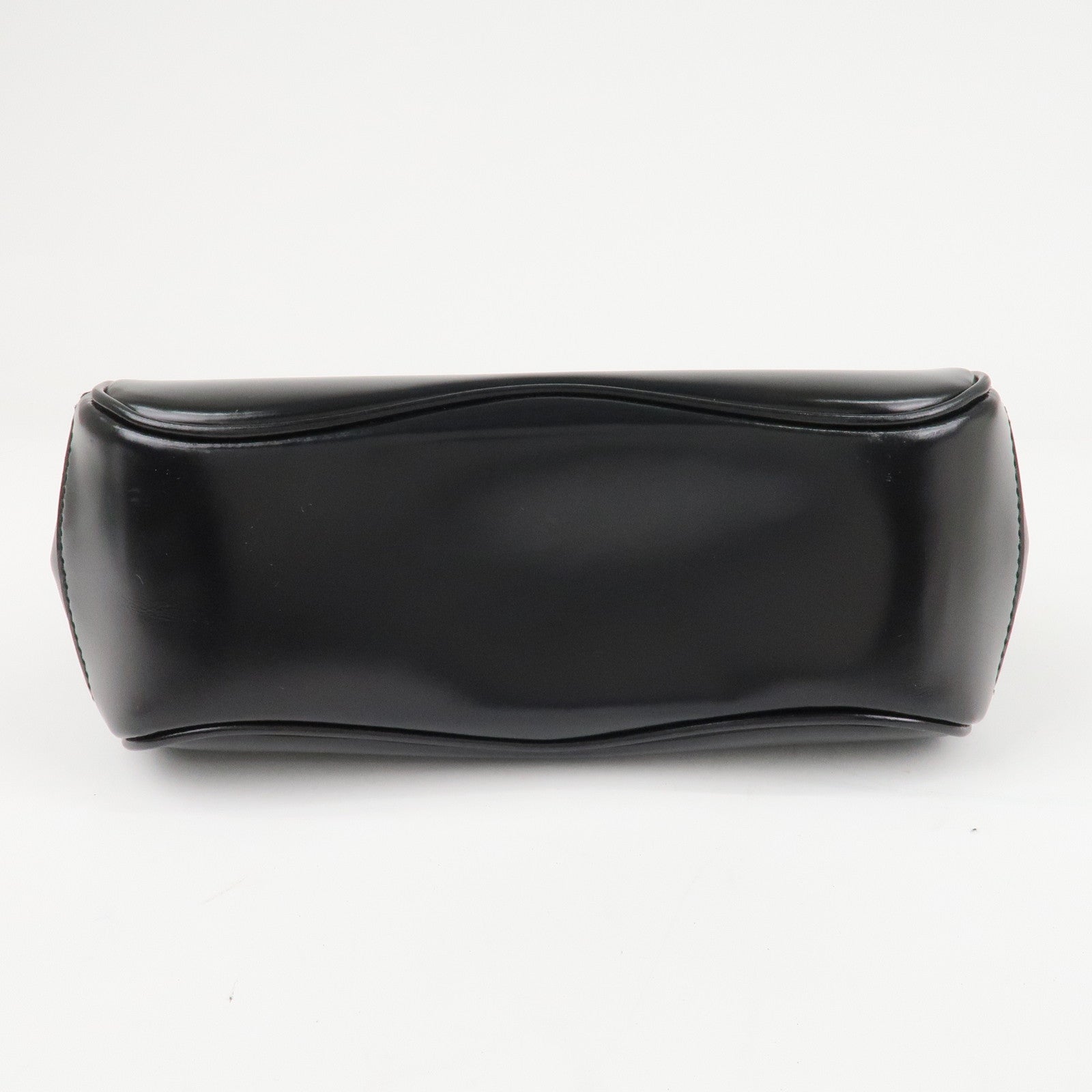 GUCCI Bamboo Leather 2Way Bag Hand Bag Black Handbag 353522 Used